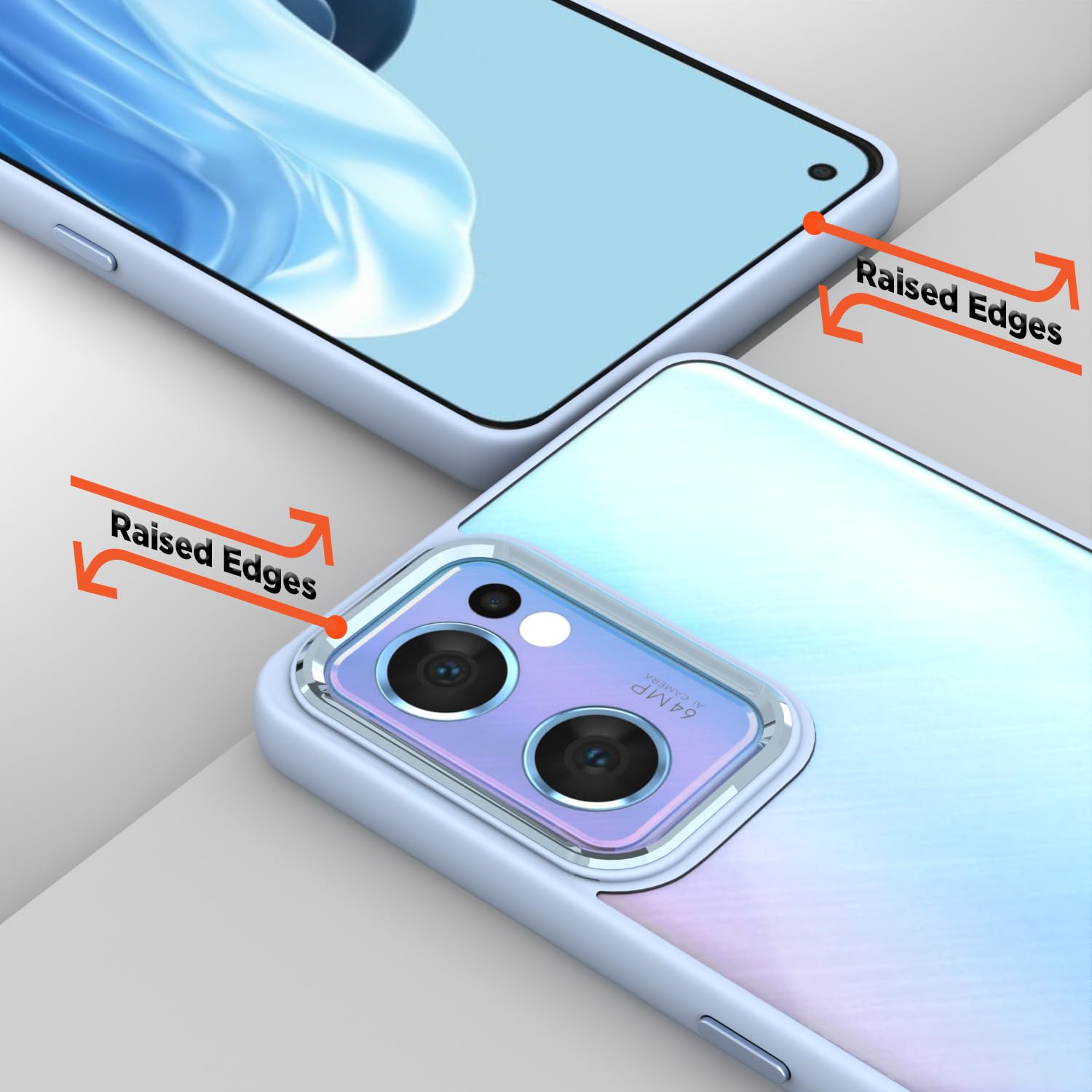 Pikkme Oppo Reno 7 Camring Back Cover (Sierra Blue)