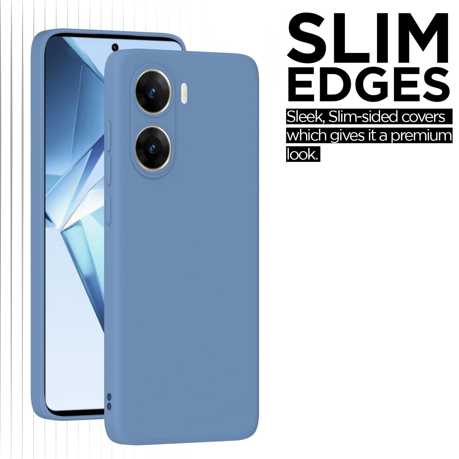 Pikkme Vivo V29e 5G Soft Matte Silicone Shockproof Case (Aqua Blue)