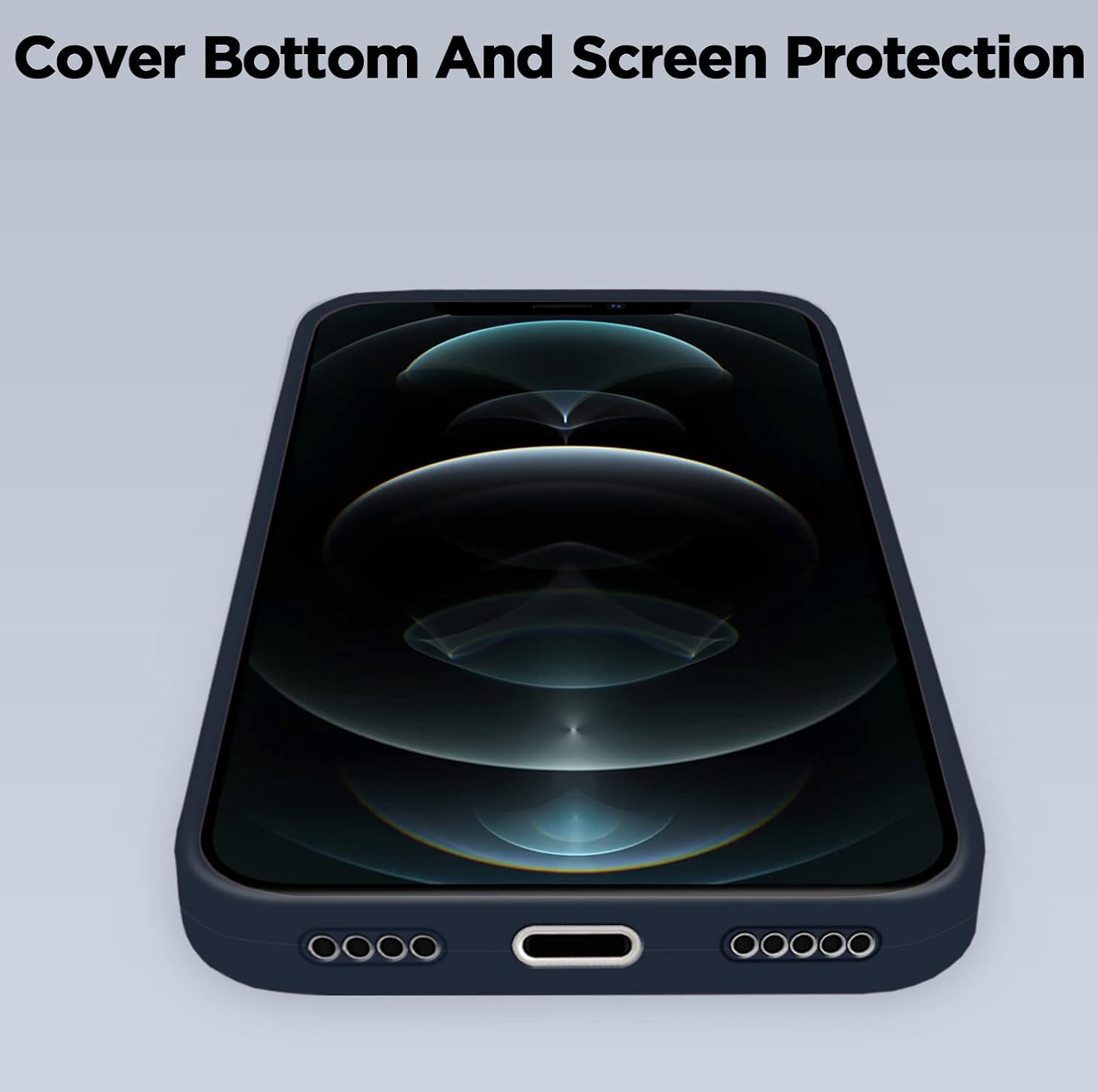 Pikkme iPhone 12 Pro Max Super Soft Silicone Back Cover (Dark Blue)