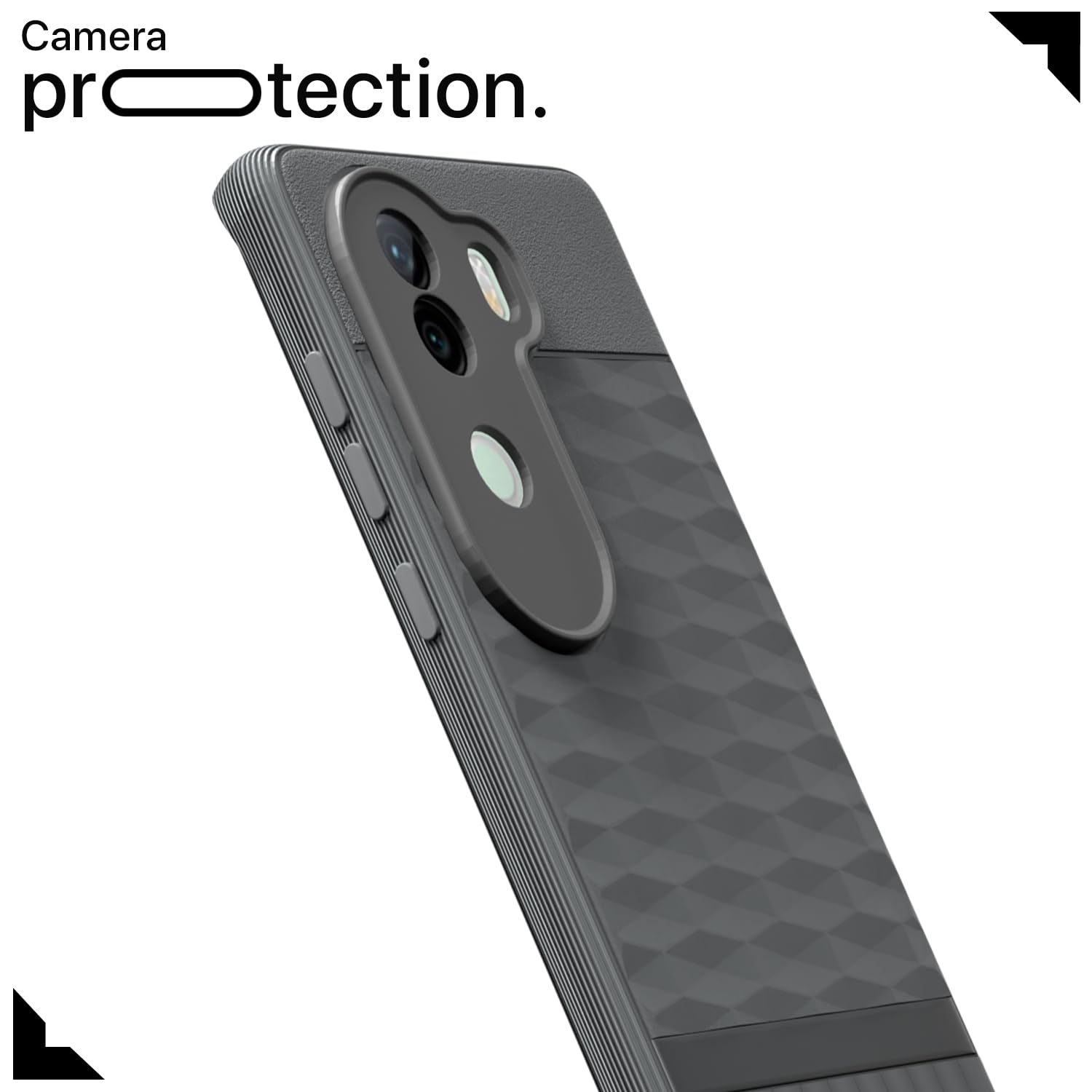 Pikkme Vivo V40e / iQOO Z9s 5G Soft Flexible Shockproof Gencase Back Cover (grey)