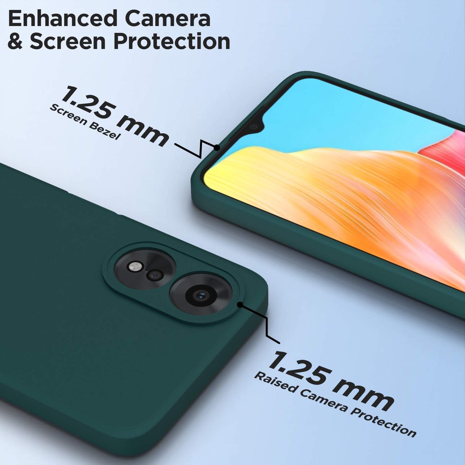 Pikkme Oppo A38 Liquid Silicone Back Cover (Green)