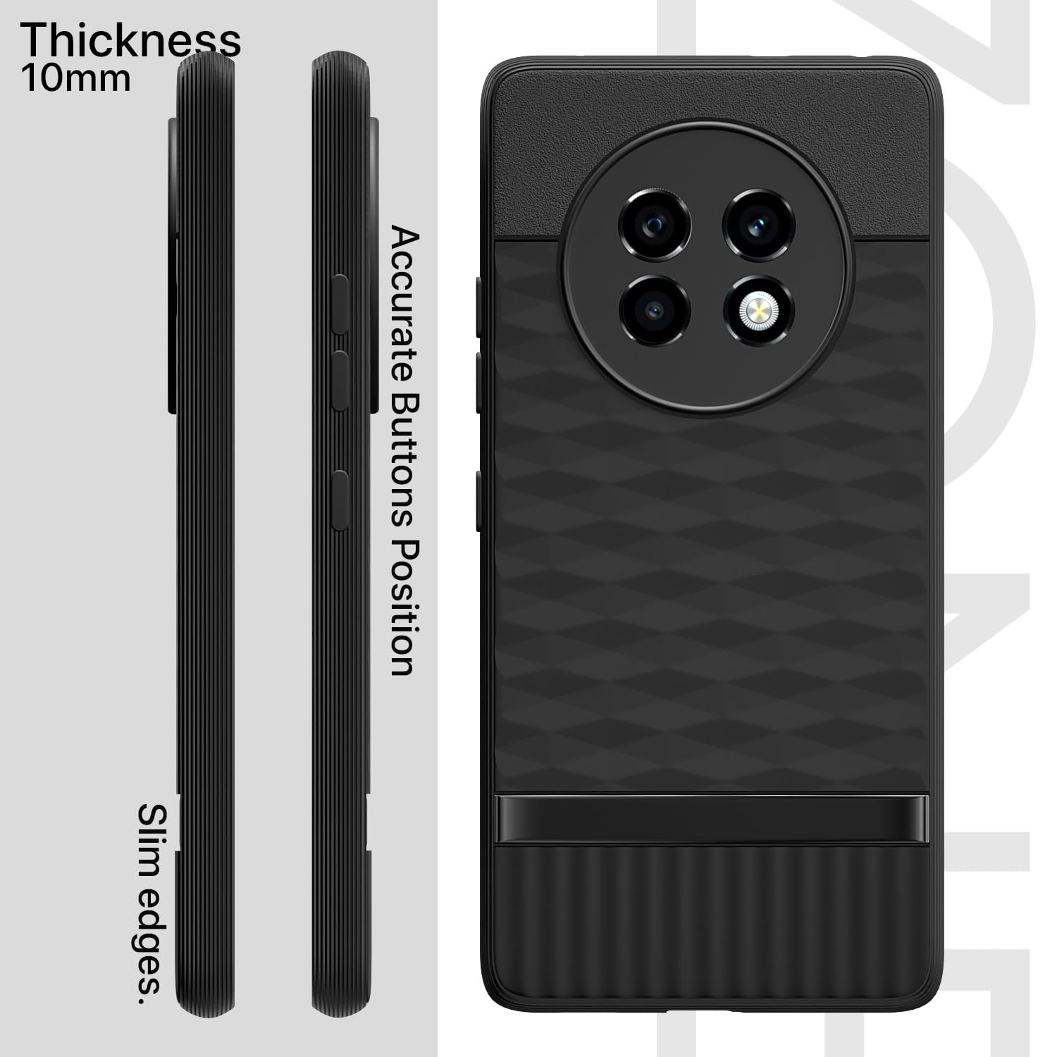 Pikkme Realme 13 Plus 5G / Realme P1 Speed 5G Gencase Back Cover (Black)