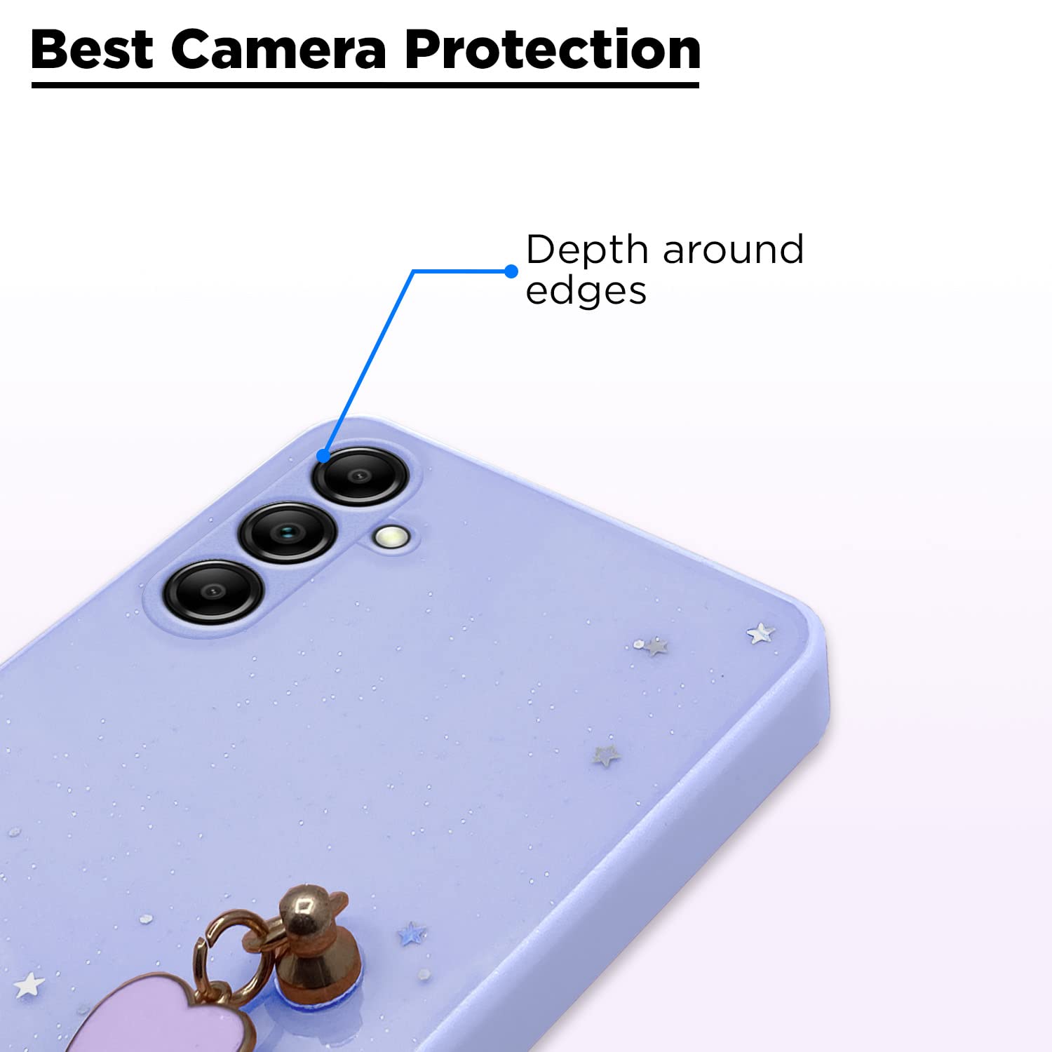 Pikkme Samsung Galaxy A14 5G Chain Back Cover (Purple)