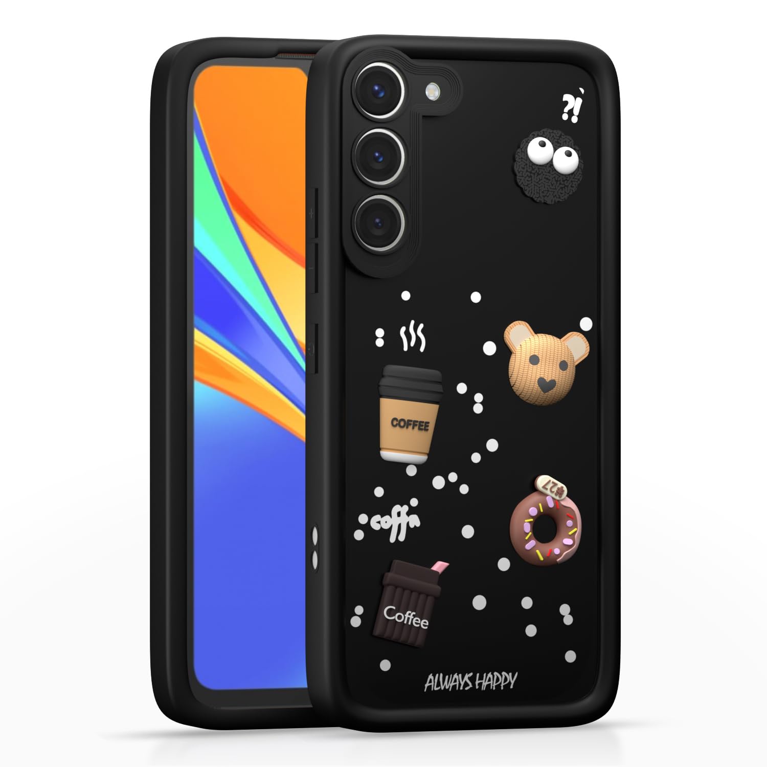 Pikkme sams235g Cute Fun Cartoon 3D Bear Silicone Back Cover - Black