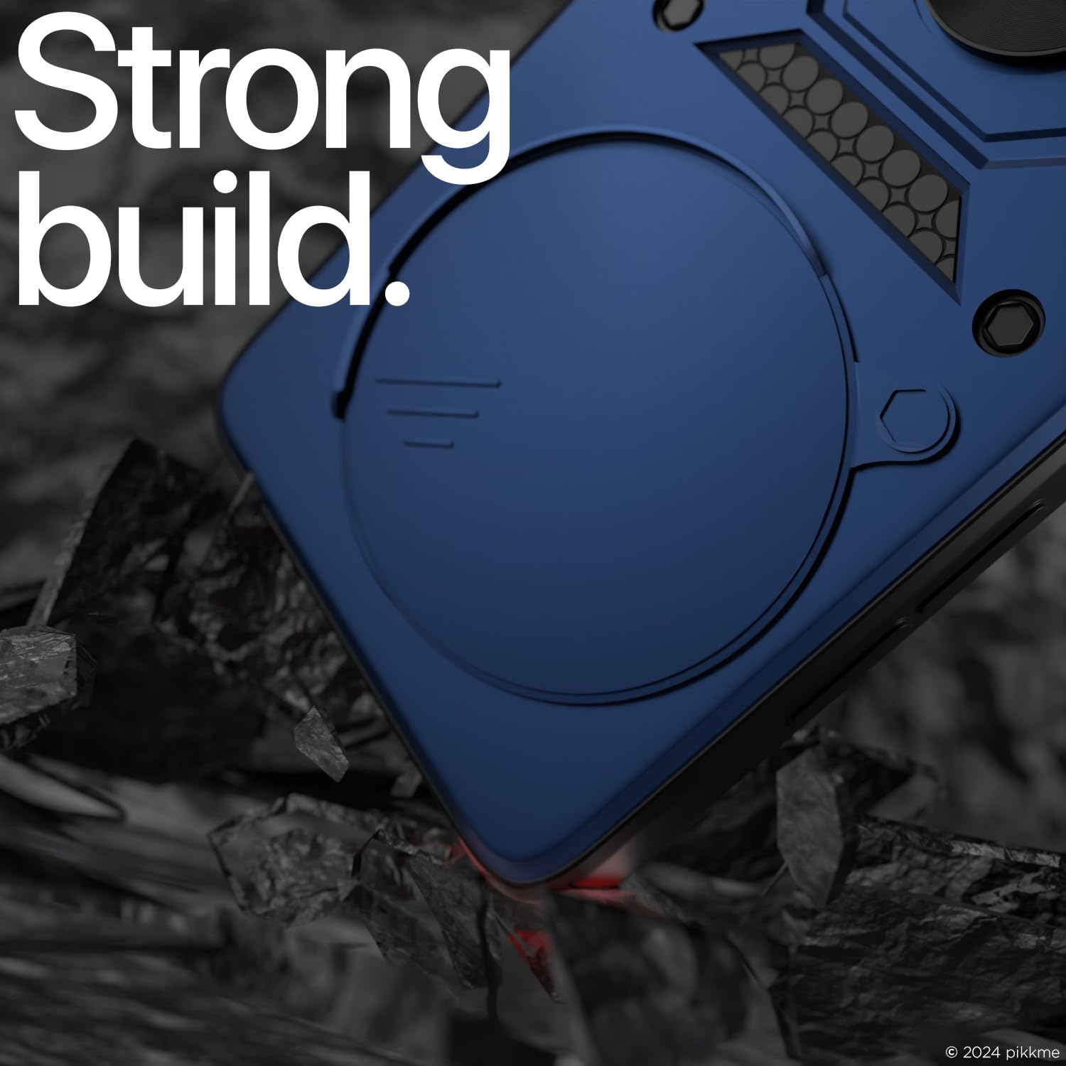 Pikkme Redmi Note 14 Pro Plus 5G Sliding Camera Shield & Stand D10 Tough Armor Back Cover (Blue)
