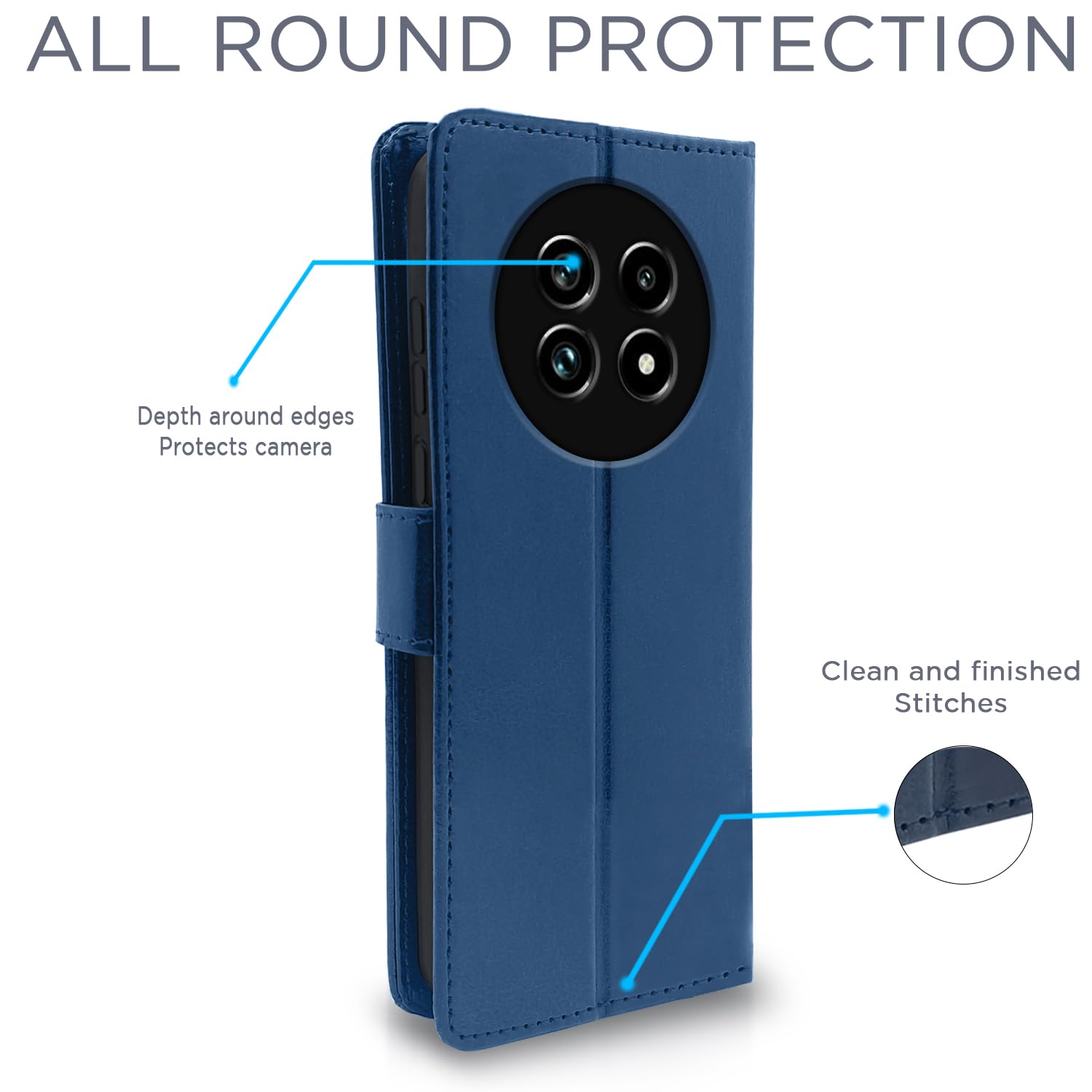 Pikkme Realme 13 Pro 5G Vintage Flip Cover (Blue)