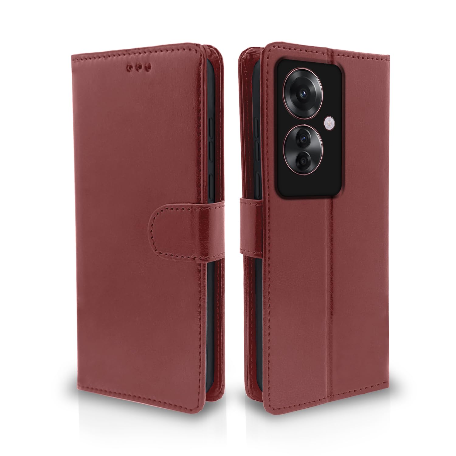 OPPO F25 Pro 5G Wallet wallet flip cover in brown by Pikkme
