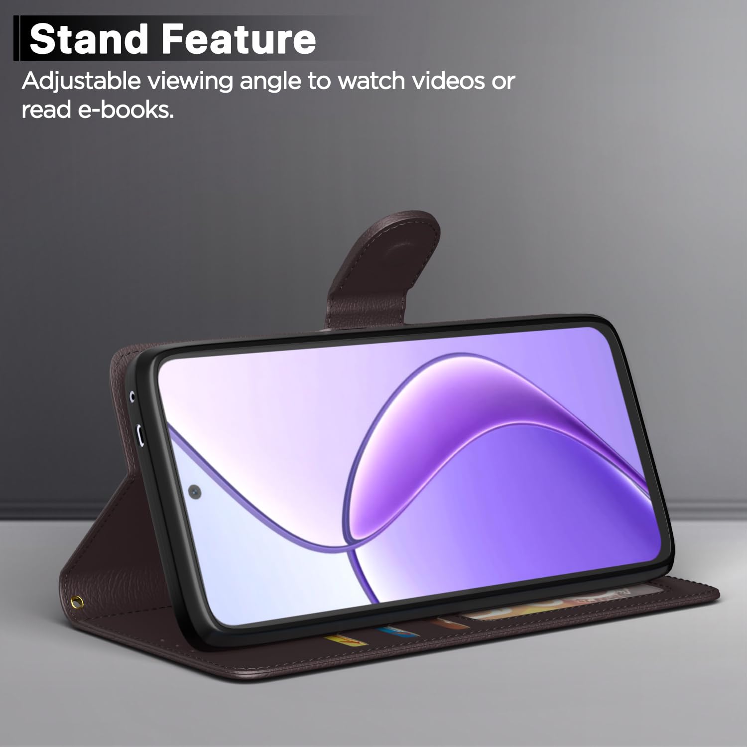 Pikkme Realme 12 5G Vintage Flip Cover (Coffee)