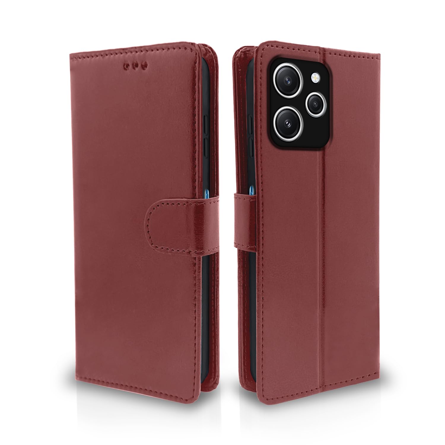 Brown flip cover for Redmi 12 4G – Pikkme