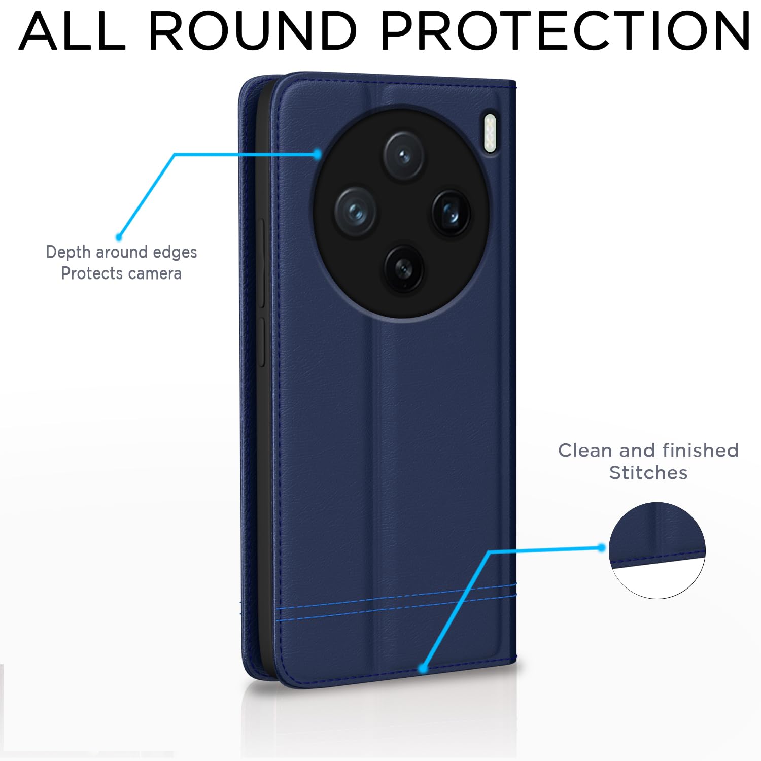 Vivo X200 5G flip cover in blue by Pikkme – photo 4