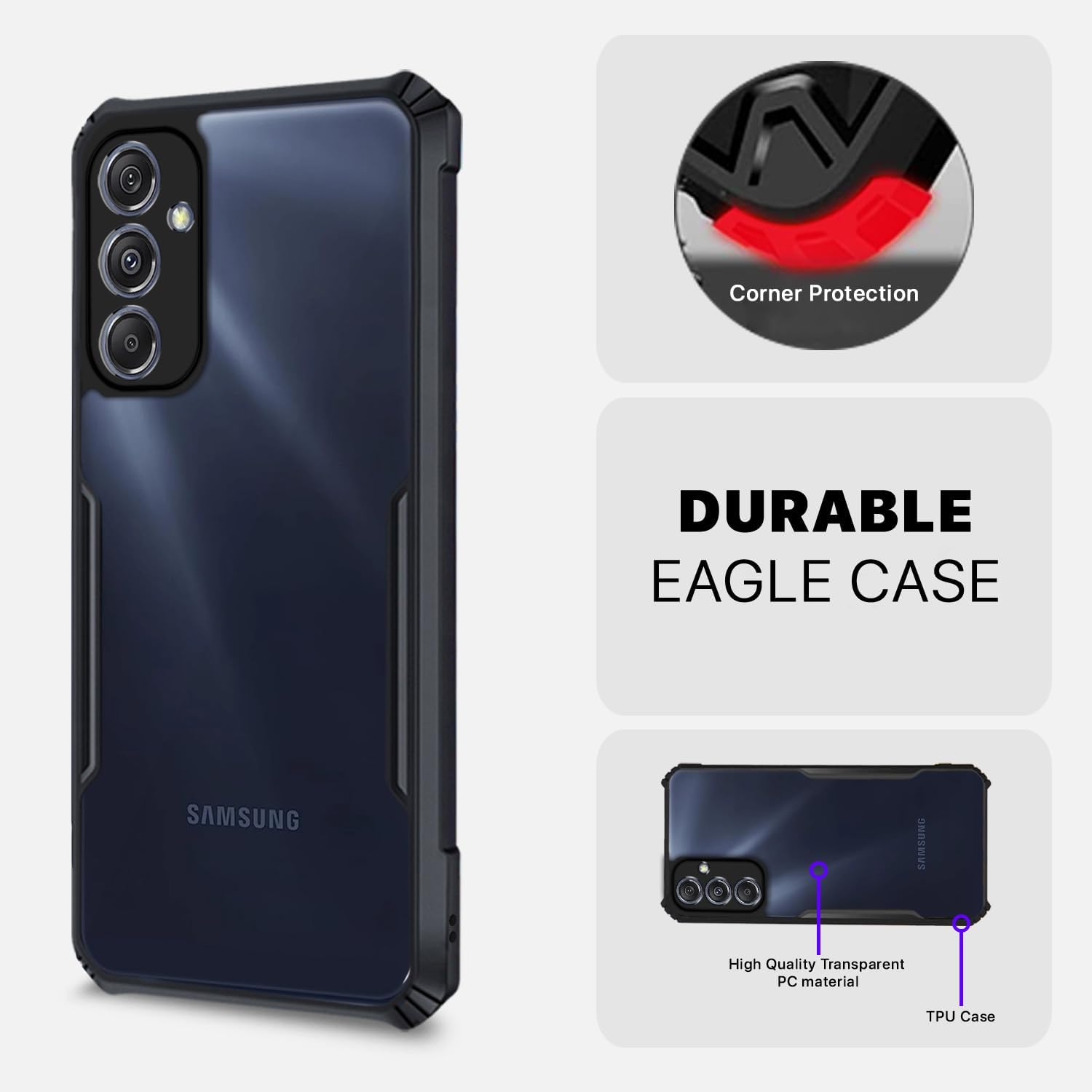 Pikkme Samsung Galaxy F23 5G Eagle Back Cover (Black)