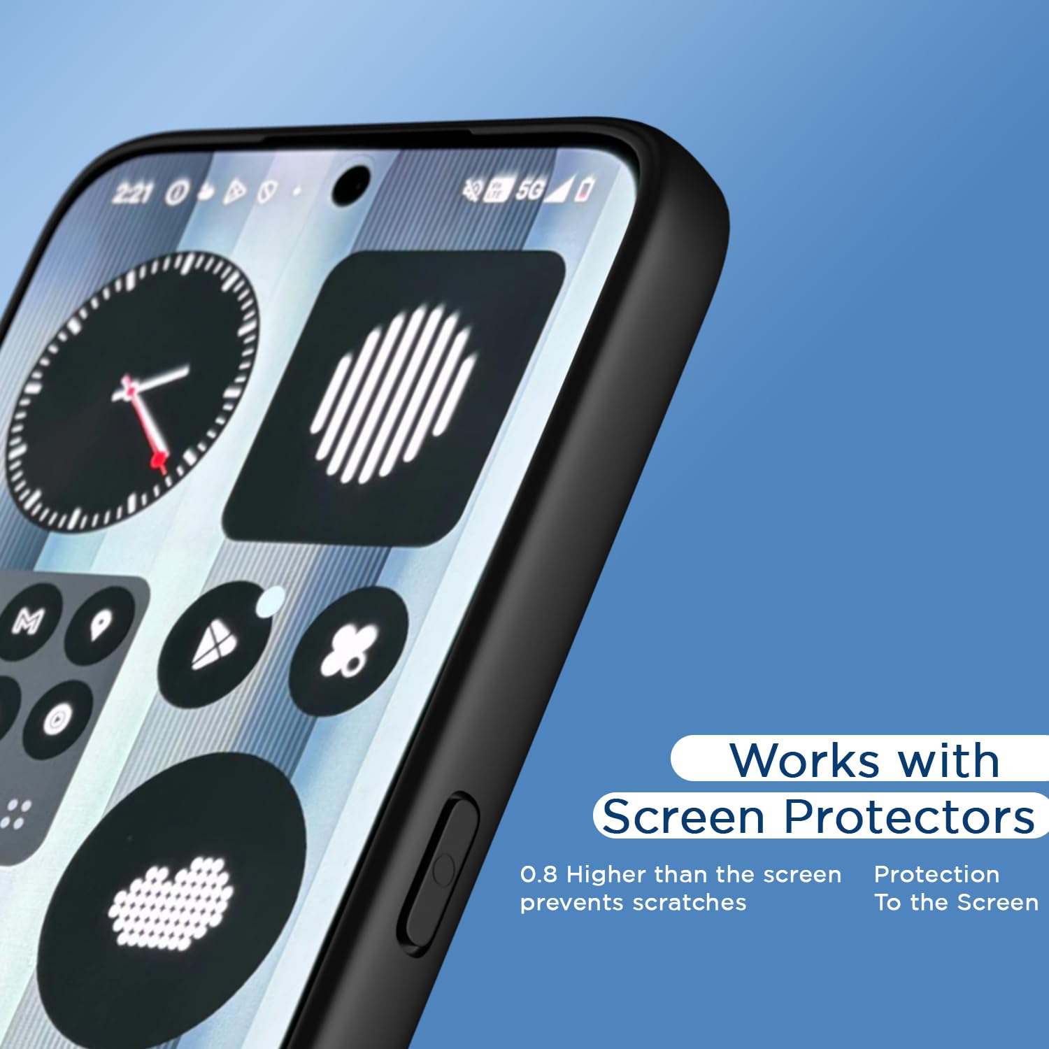 Pikkme Nothing Phone 3a Pro 5G Eagle 2 Mag-Safe Shockproof Hard Transparent Back Cover (Black)