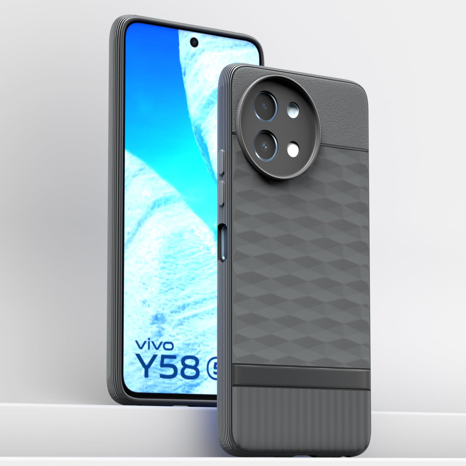 Pikkme Vivo Y58 5G / Vivo T3x 5G / Vivo Y200i 5G Gencase Back Cover (Grey)