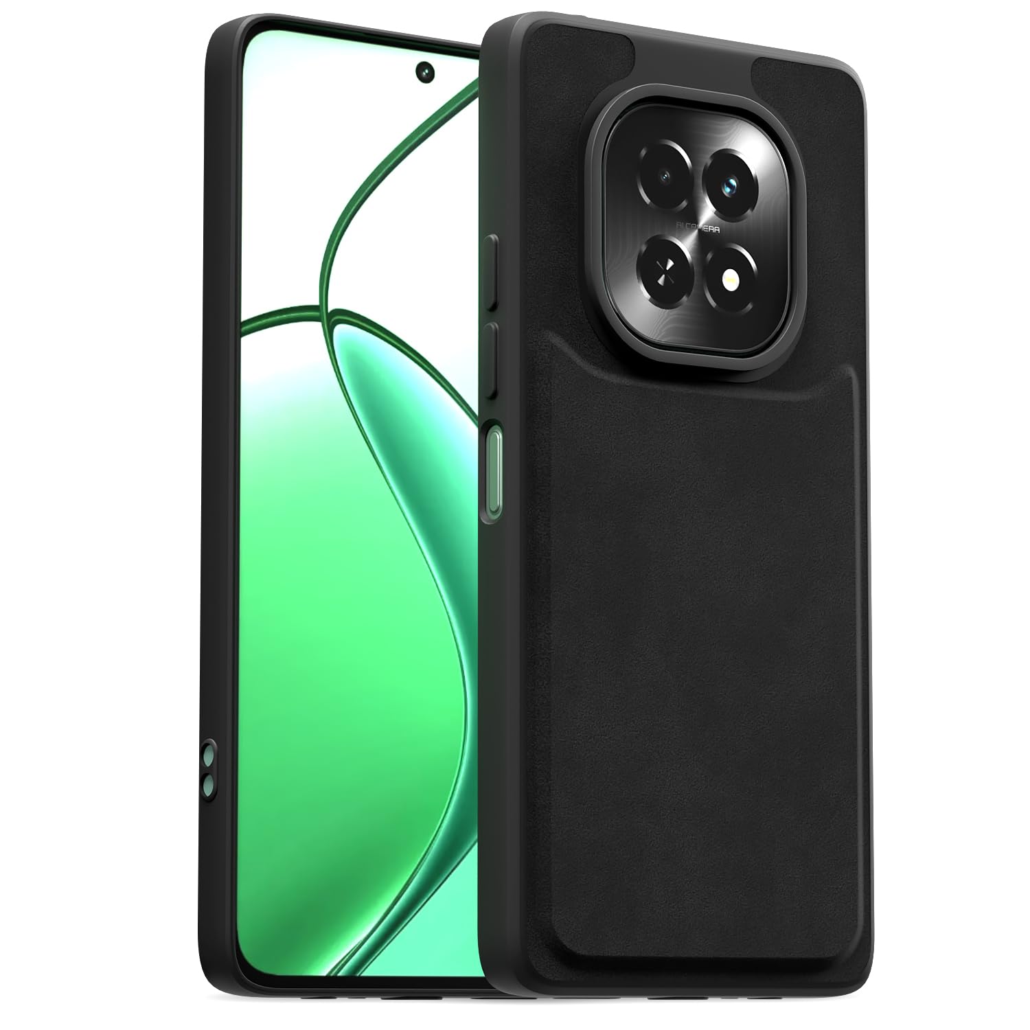 Pikkme black Leather back cover for Realme C63 5G