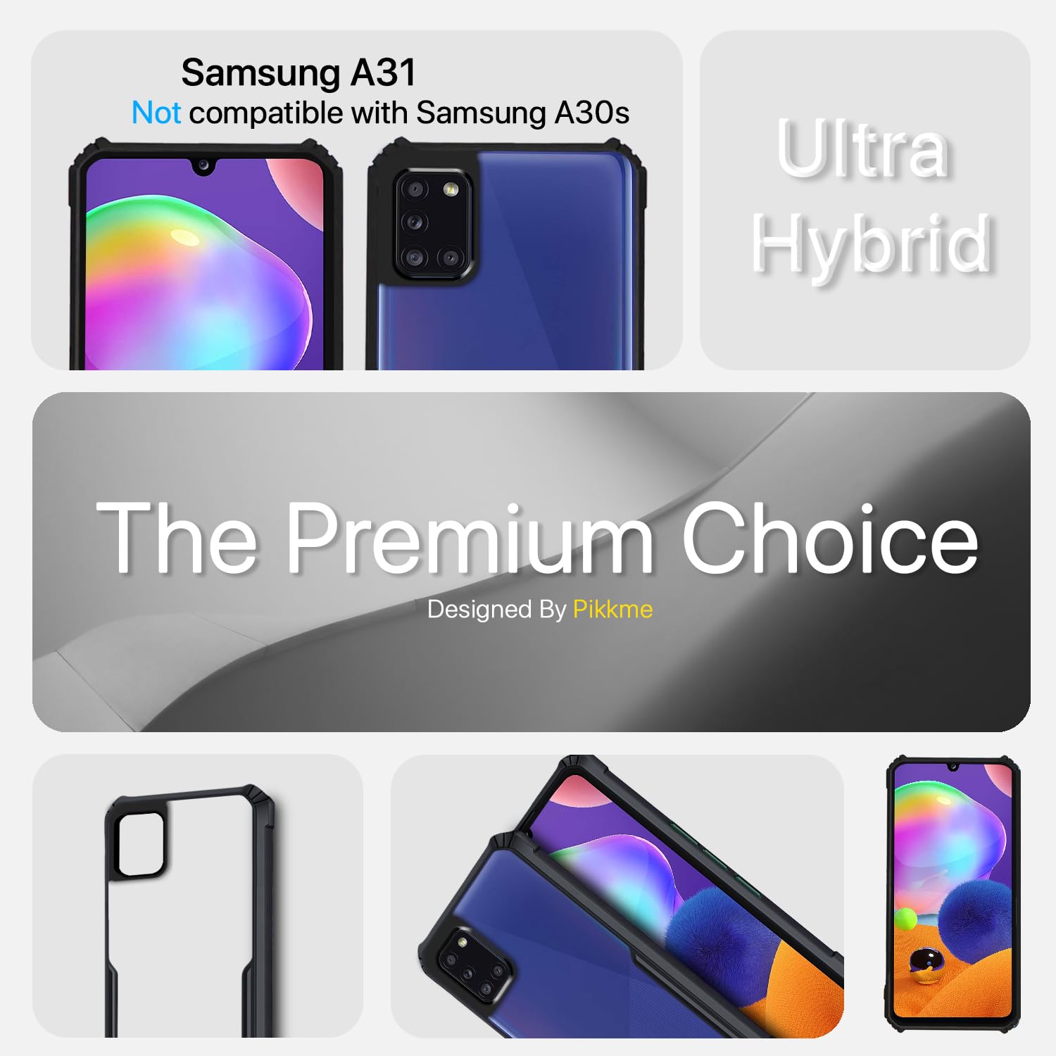 Pikkme Samsung Galaxy A31 Eagle Back Cover (Black)