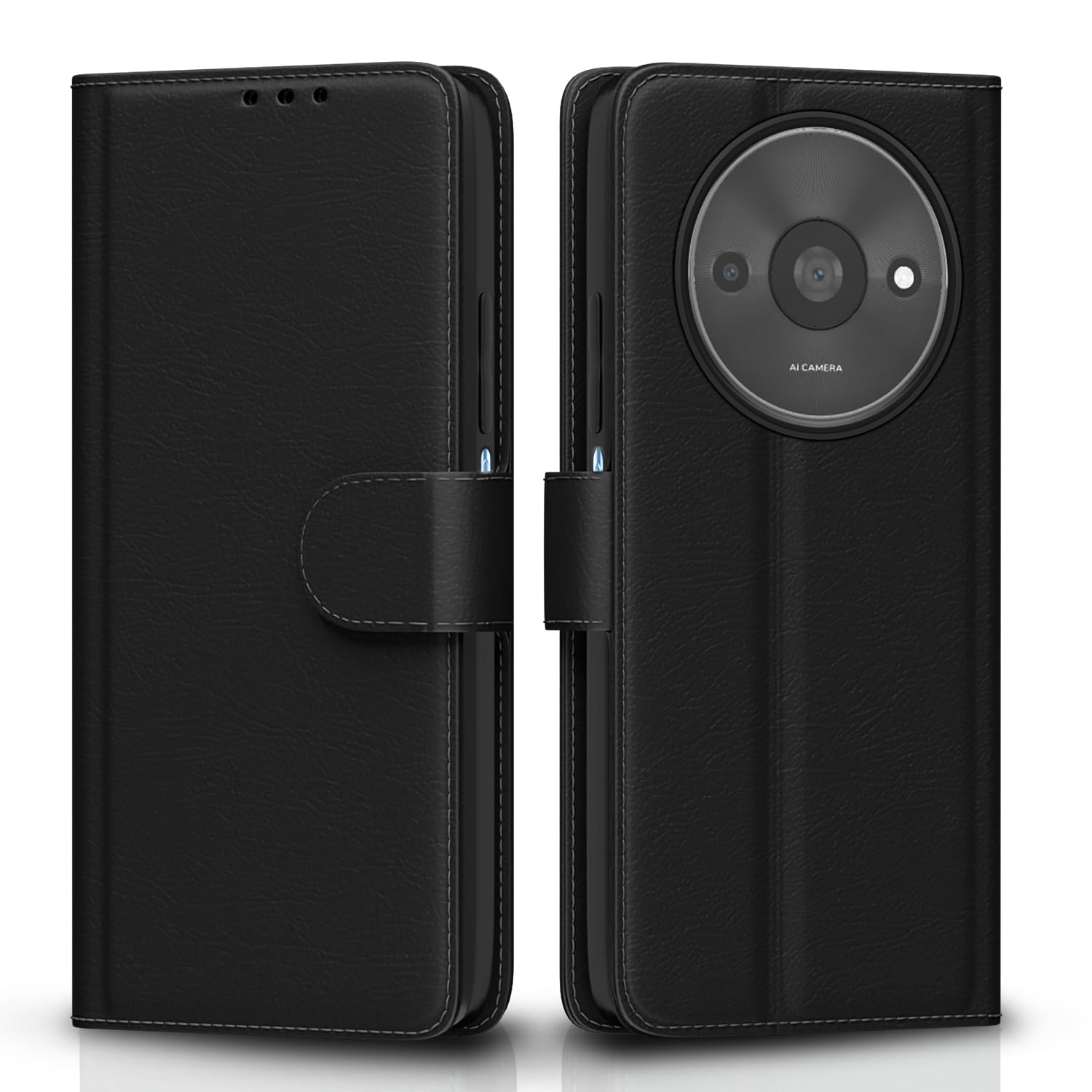 Redmi A3 Black Vintage Flip Cover