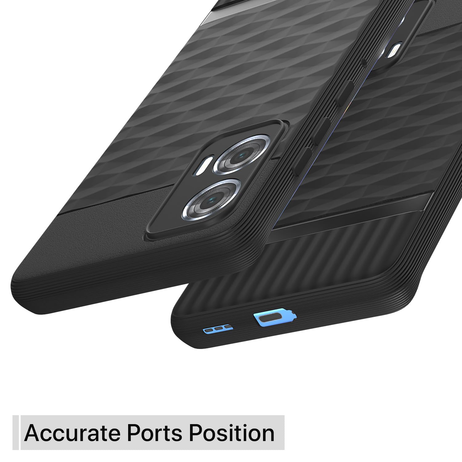 Pikkme Motorola Moto Edge 50 Fusion 5G Shockproof Soft Flexible Gencase Back Cover (Black)