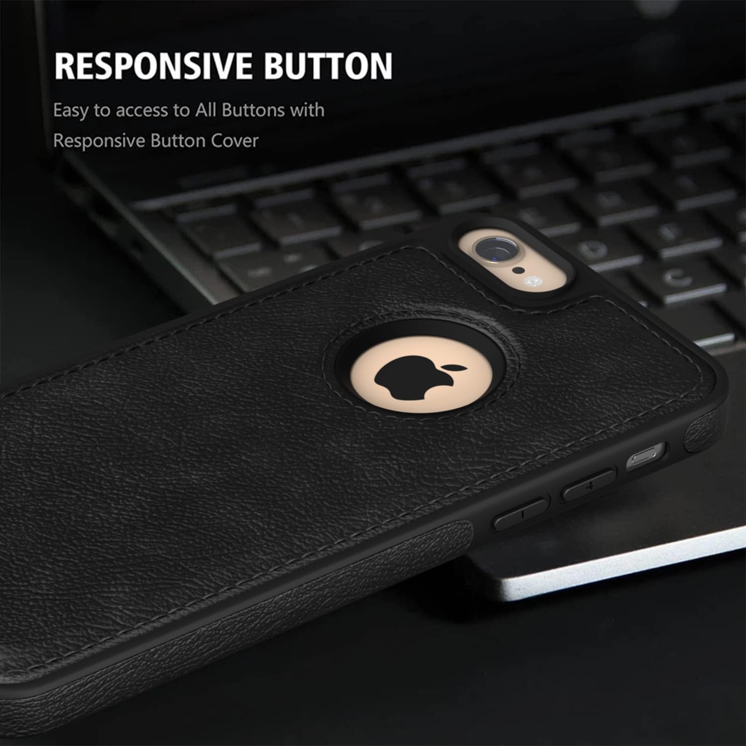 Pikkme iPhone 7/8 Flexible Pu Leather Back Case (Black)