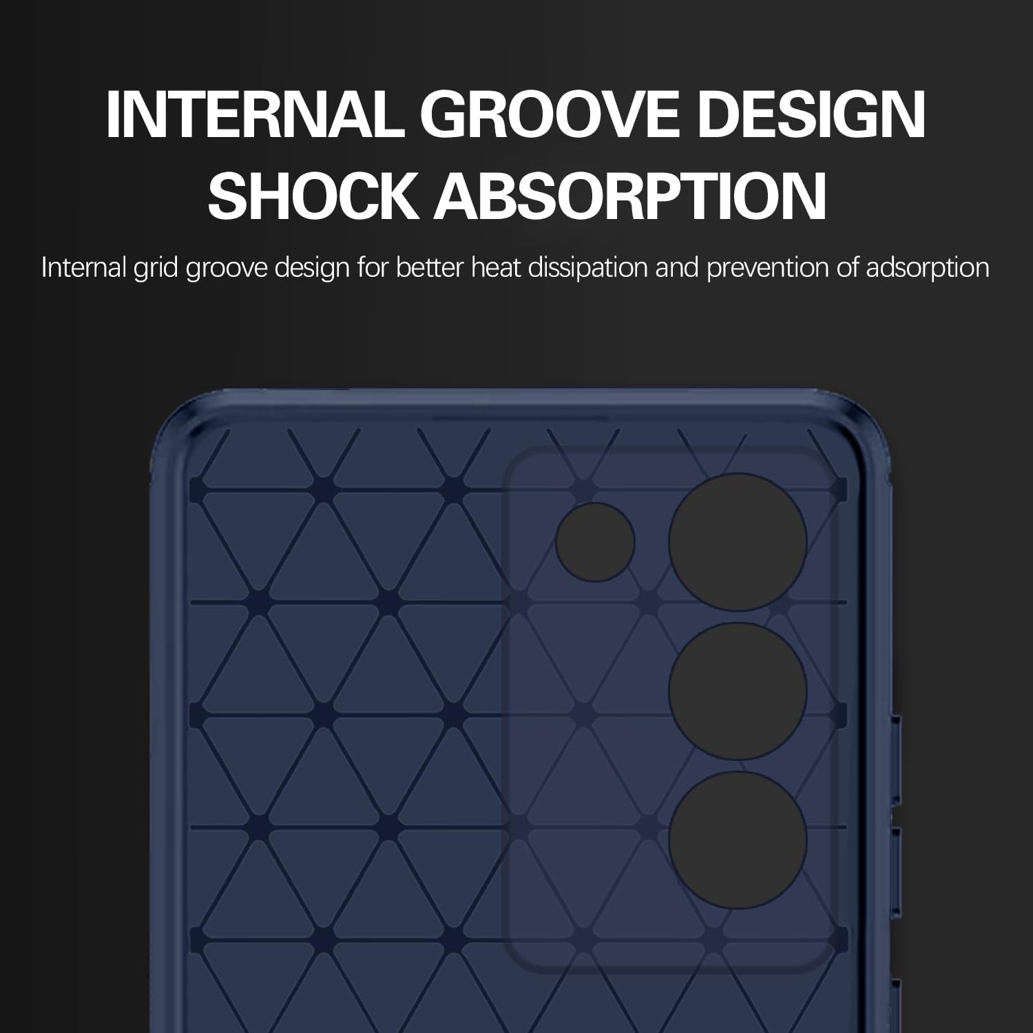 Pikkme Vivo T3 5G / Vivo Y200e 5G Hybrid Carbon Fiber Back Cover | Blue