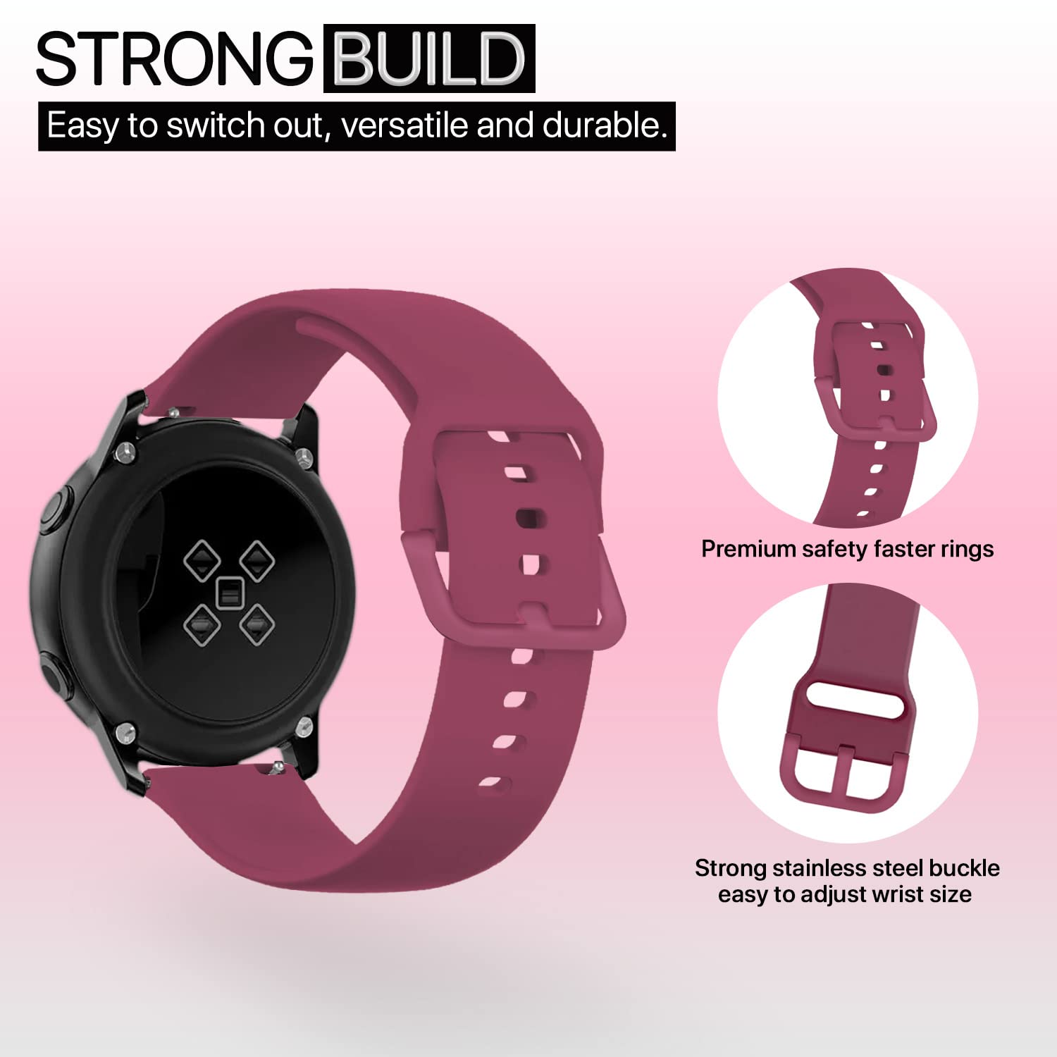 Pikkme Silicone Watch Strap Compatible (Purple) – photo 3