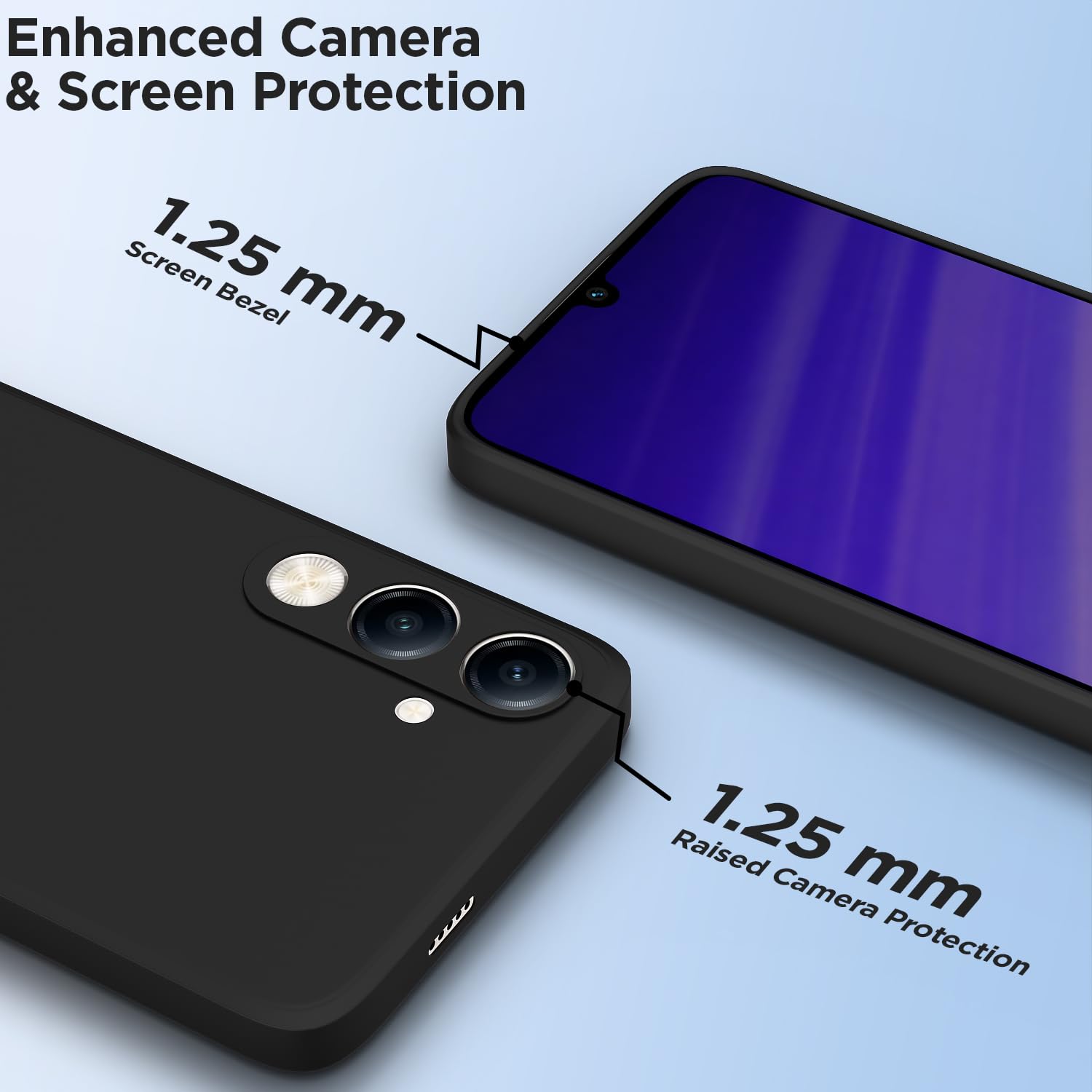 Black Matte back cover for iQOO Z10 Lite 5G/Vivo T4 Lite 5G/Y19 5G/Y19e/Y04 4G/Y29s 5G – Pikkme – photo 2