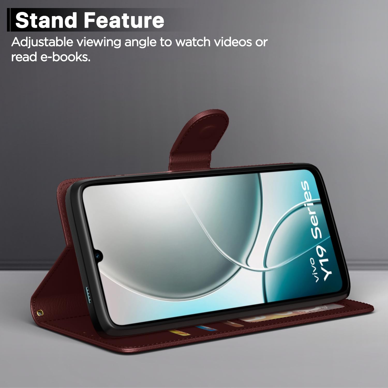 Pikkme Vivo Y19e / Y04 4G / Y29s 5G Vintage Flip Cover (Brown)