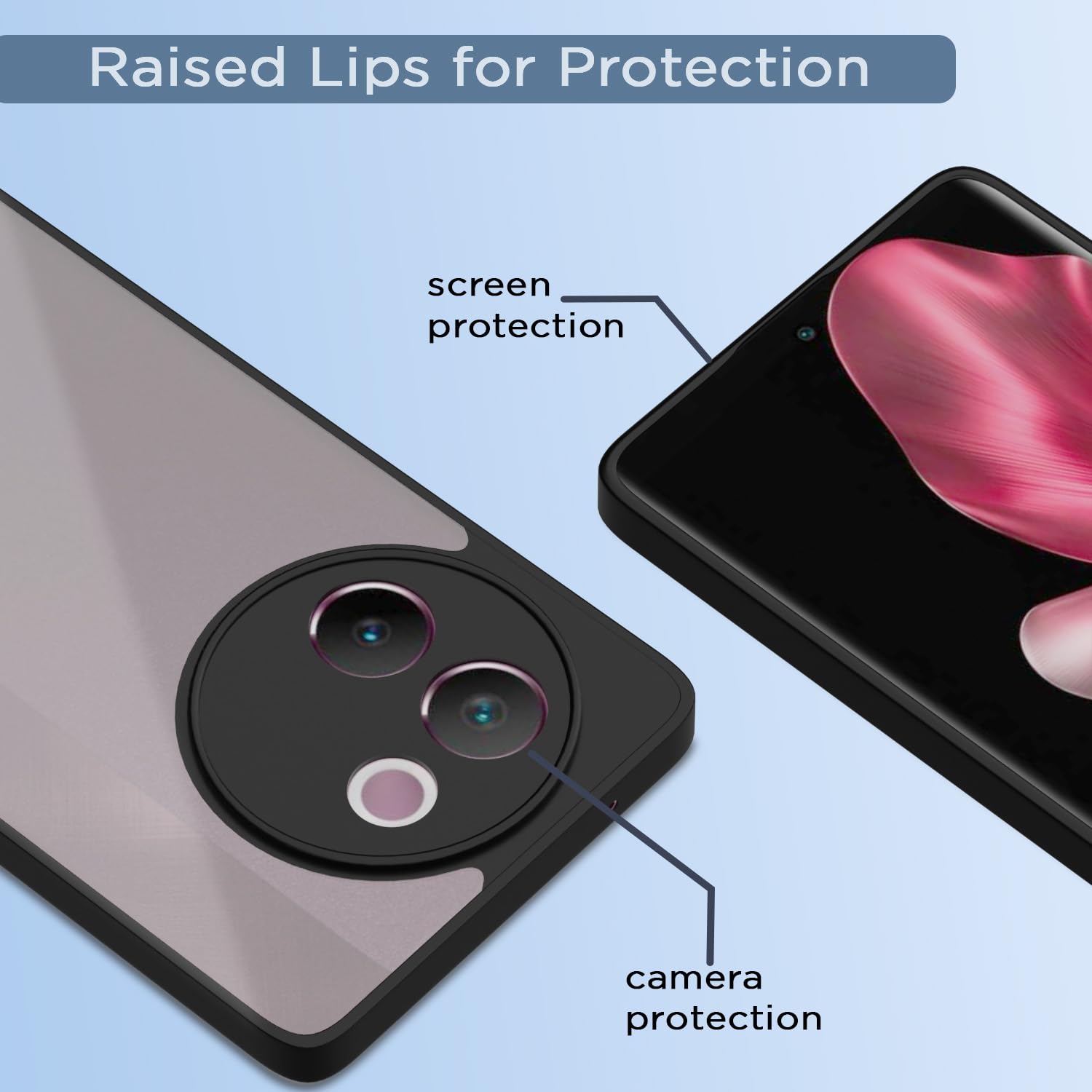 Pikkme Vivo V30E 5G Eagle 2.0 Back Cover Cover (Black)