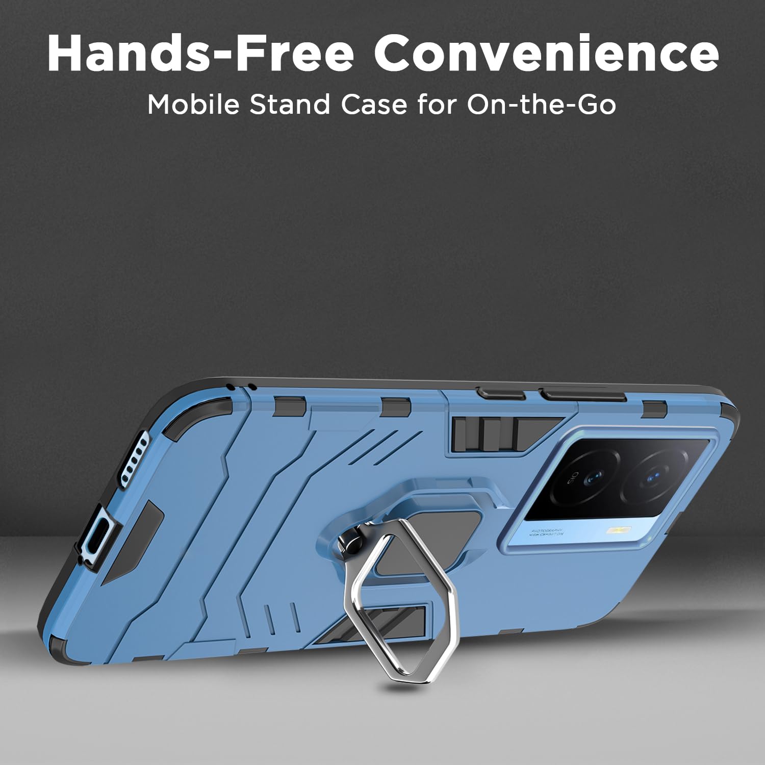 Pikkme iQOO Z7 5G / iQOO Z7s 5G D5 Tough Armor Back Cover | Blue