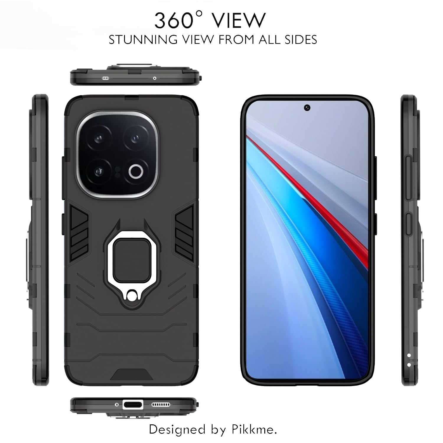 Pikkme black D5 Tough Armor mobile back cover for iQOO 13 5G – photo 3