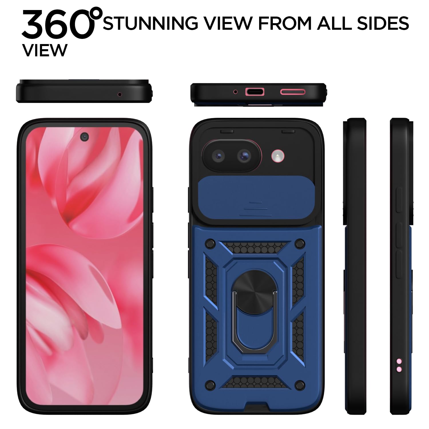 Pikkme Google Pixel 9A D10 Tough Armor Back Cover (Blue)