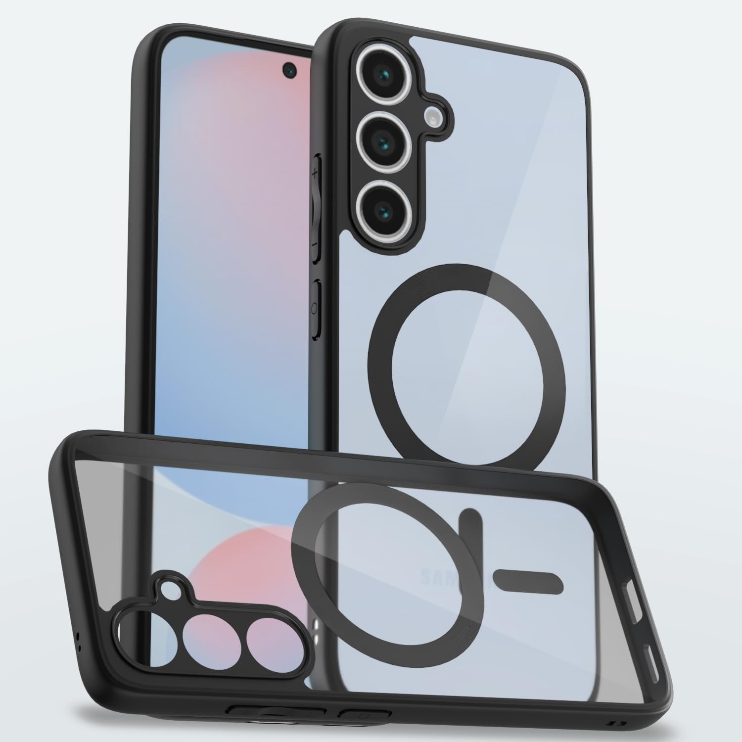 Black mag-safe mobile back cover for Samsung S24 FE 5G – Pikkme