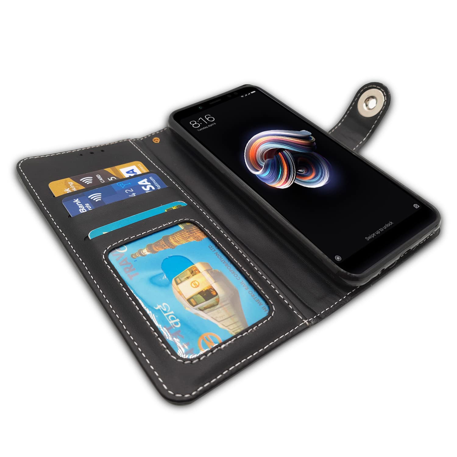 Grey wallet flip cover for Redmi Note 5 Pro – Pikkme – photo 5