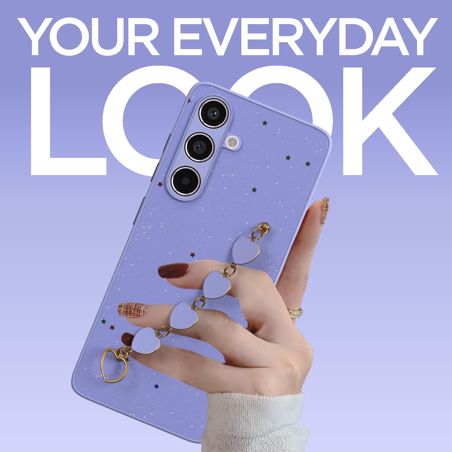 Pikkme Samsung Galaxy A55 5G Chain Back Cover (Purple)