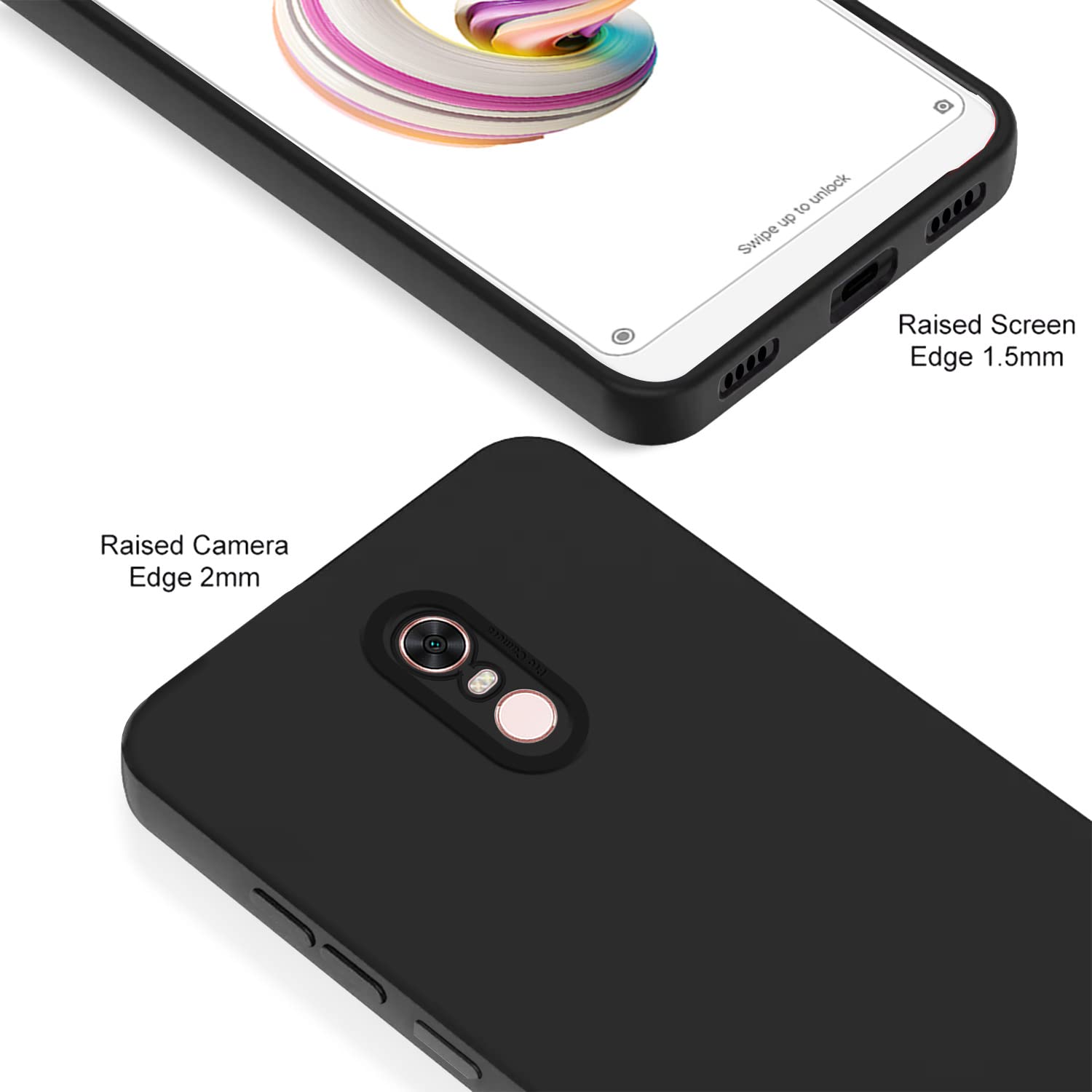 Pikkme Mi Redmi Note 5 Liquid Silicone Back Cover | Black