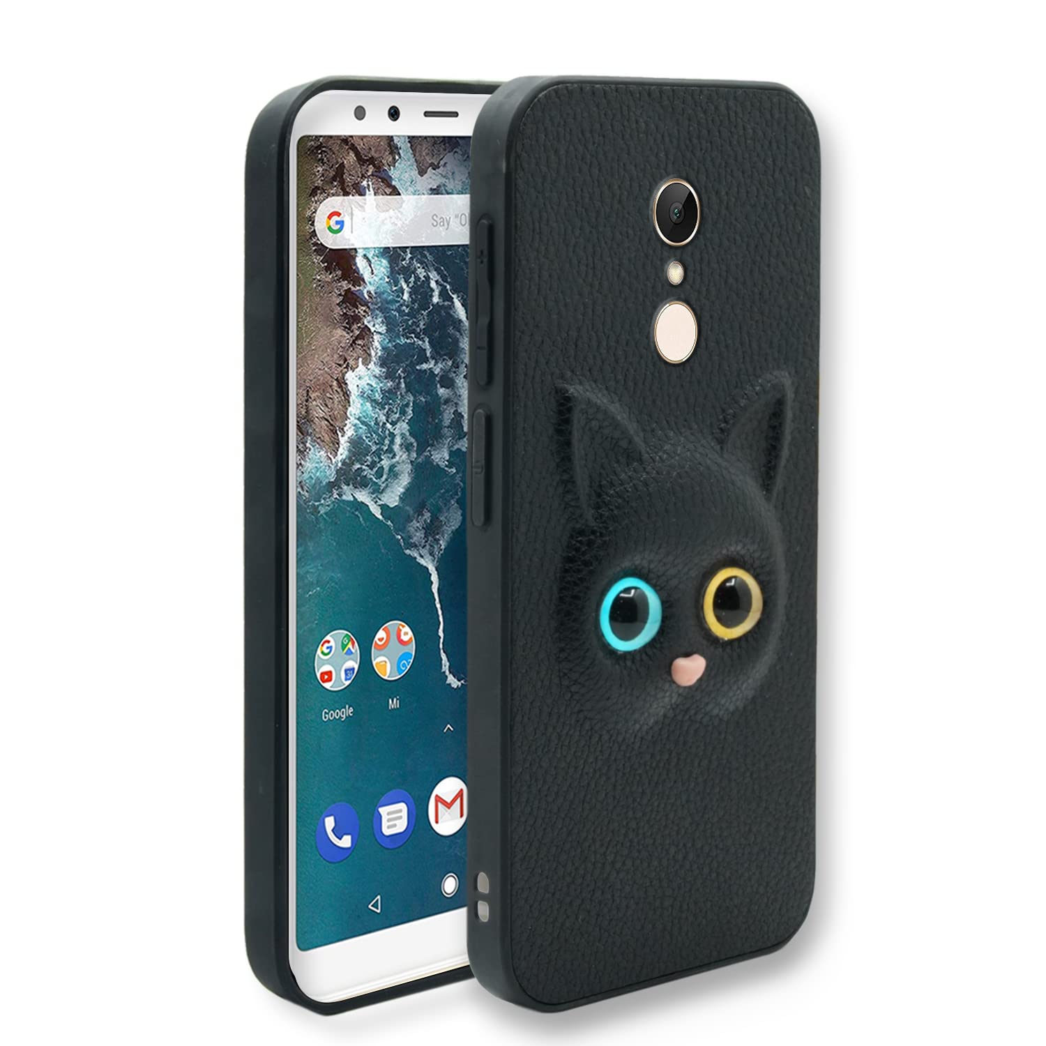 Pikkme black Cat mobile back cover for Redmi Note 5