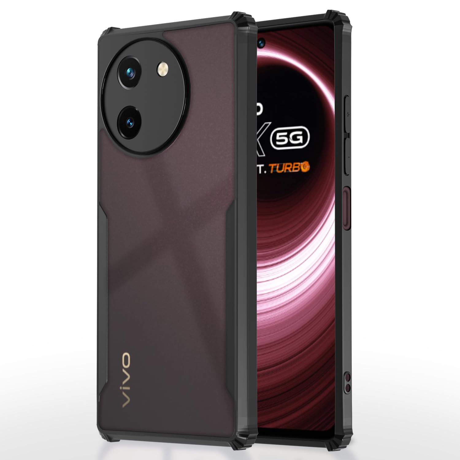 Pikkme black mobile back cover for Vivo T3x/Y200i 5G