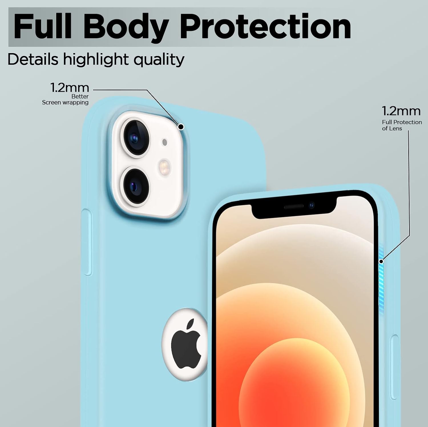Pikkme iPhone 12/12 Pro Super Soft Silicone Back Cover (Sea Green)