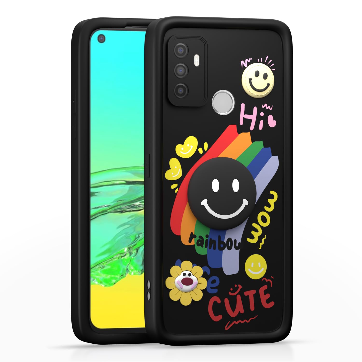 Black mobile back cover for Oppo A53 – Pikkme