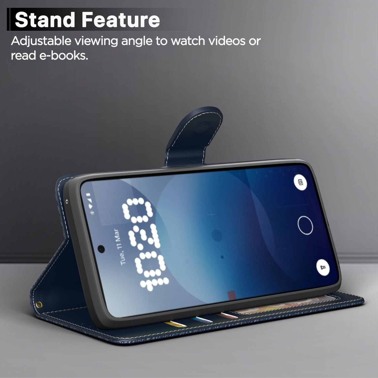 Pikkme Nothing Phone 3a 5G Vintage Flip Cover (Blue)