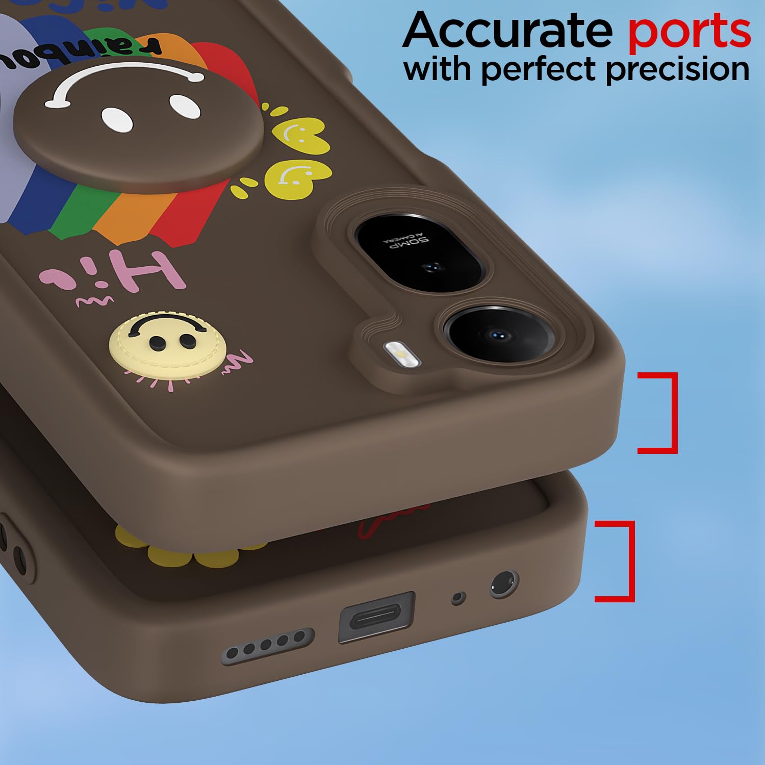 Pikkme brown mobile back cover for Redmi A7 Pro/Poco C85x 5G – photo 4