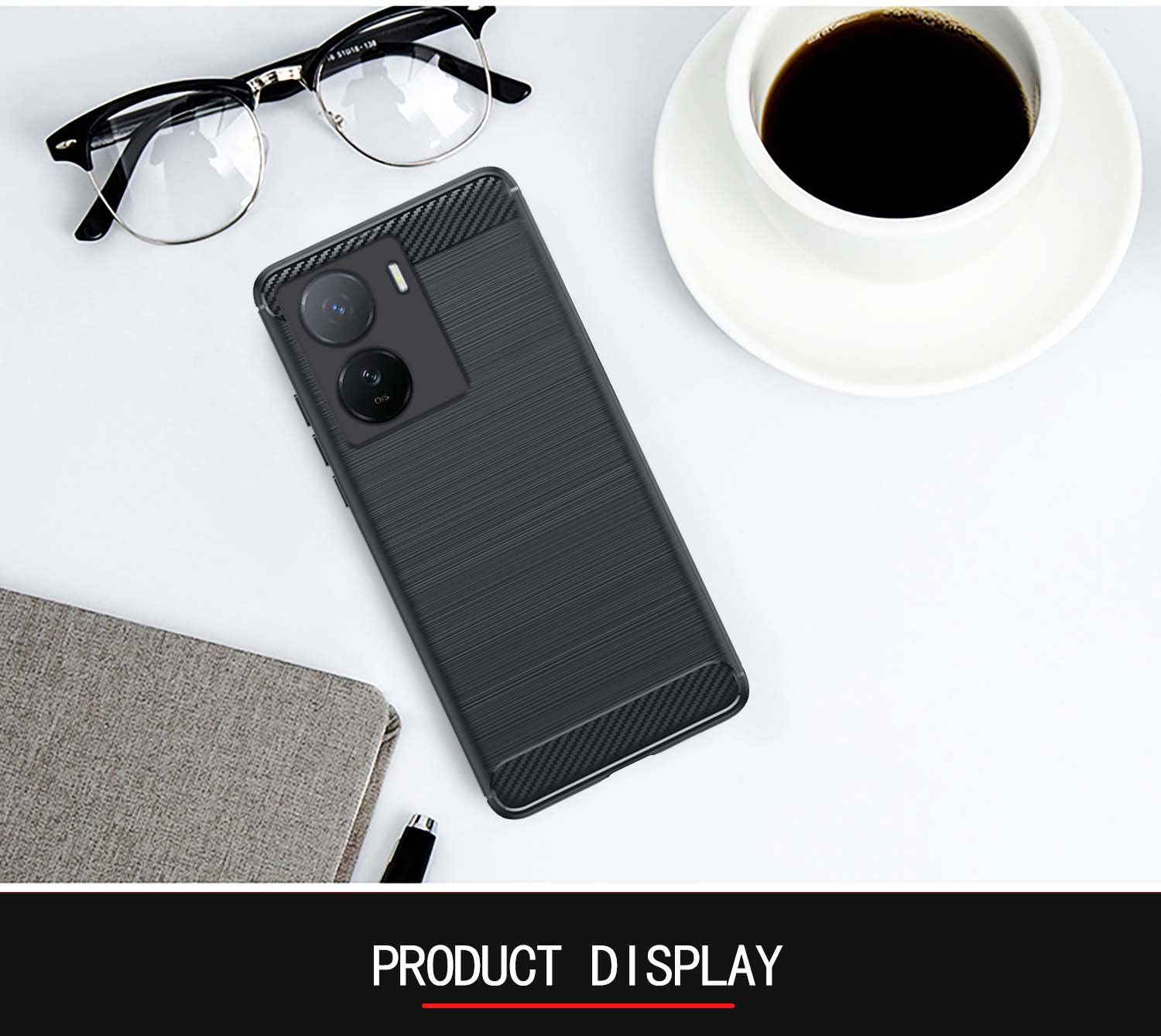 Pikkme iQOO Z7 5G / iQOO Z7s 5G Hybrid Carbon Fiber Back Cover | Black