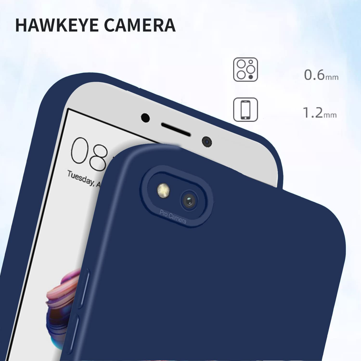 Pikkme Mi Redmi 5ALiquid Siliconee Back Cover | Blue
