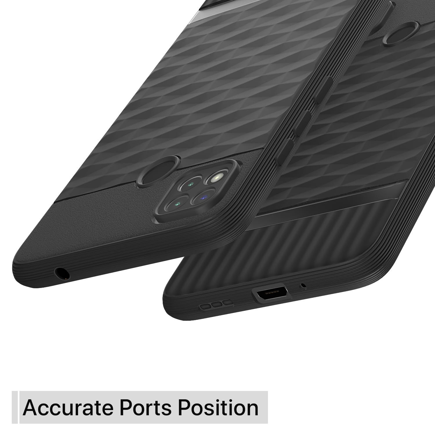 Pikkme Poco C31, Mi Redmi 10A / 10A Sport, Redmi 9 / Redmi 9 Activ / 9C Gencase Back Cover (Black)