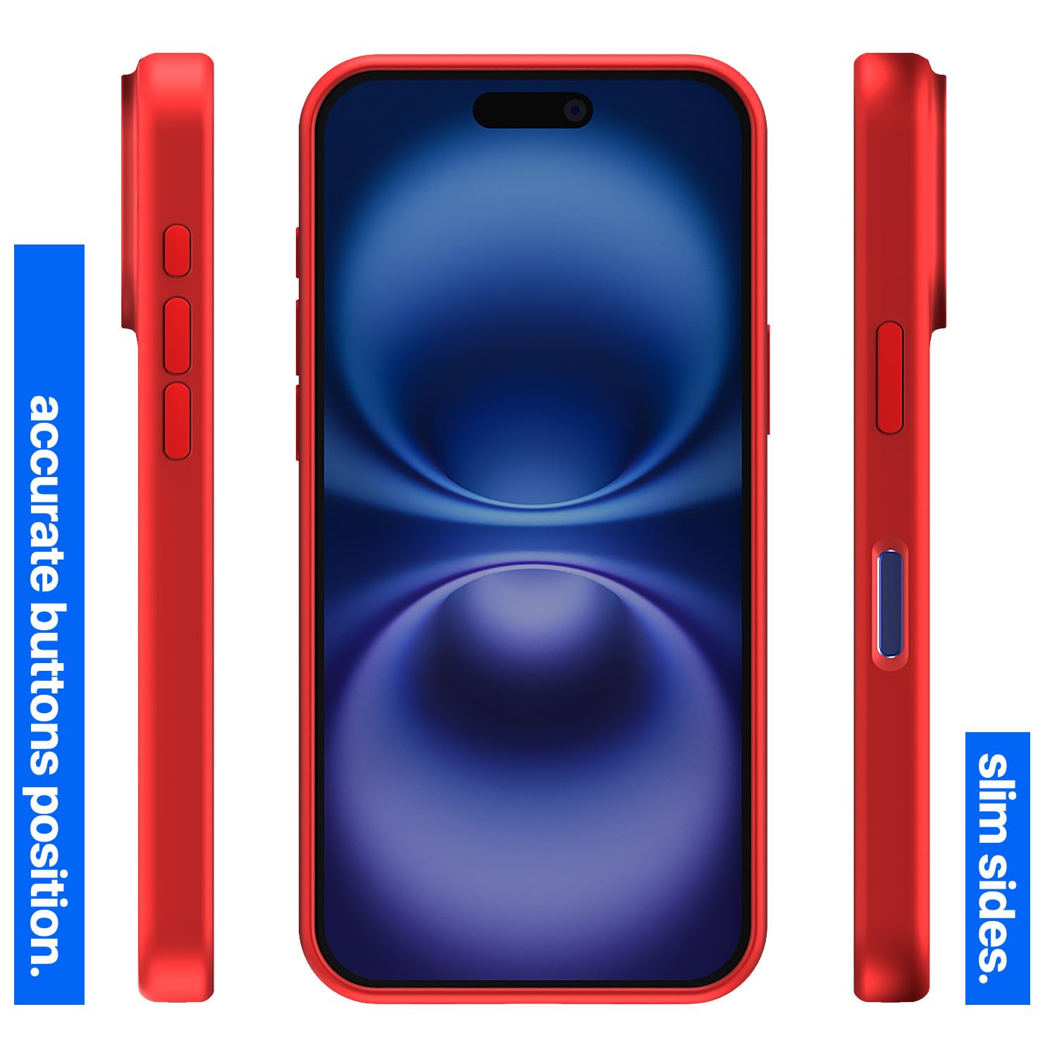 Pikkme iPhone 16 Plus Super Soft Silicone Back Cover (Red)