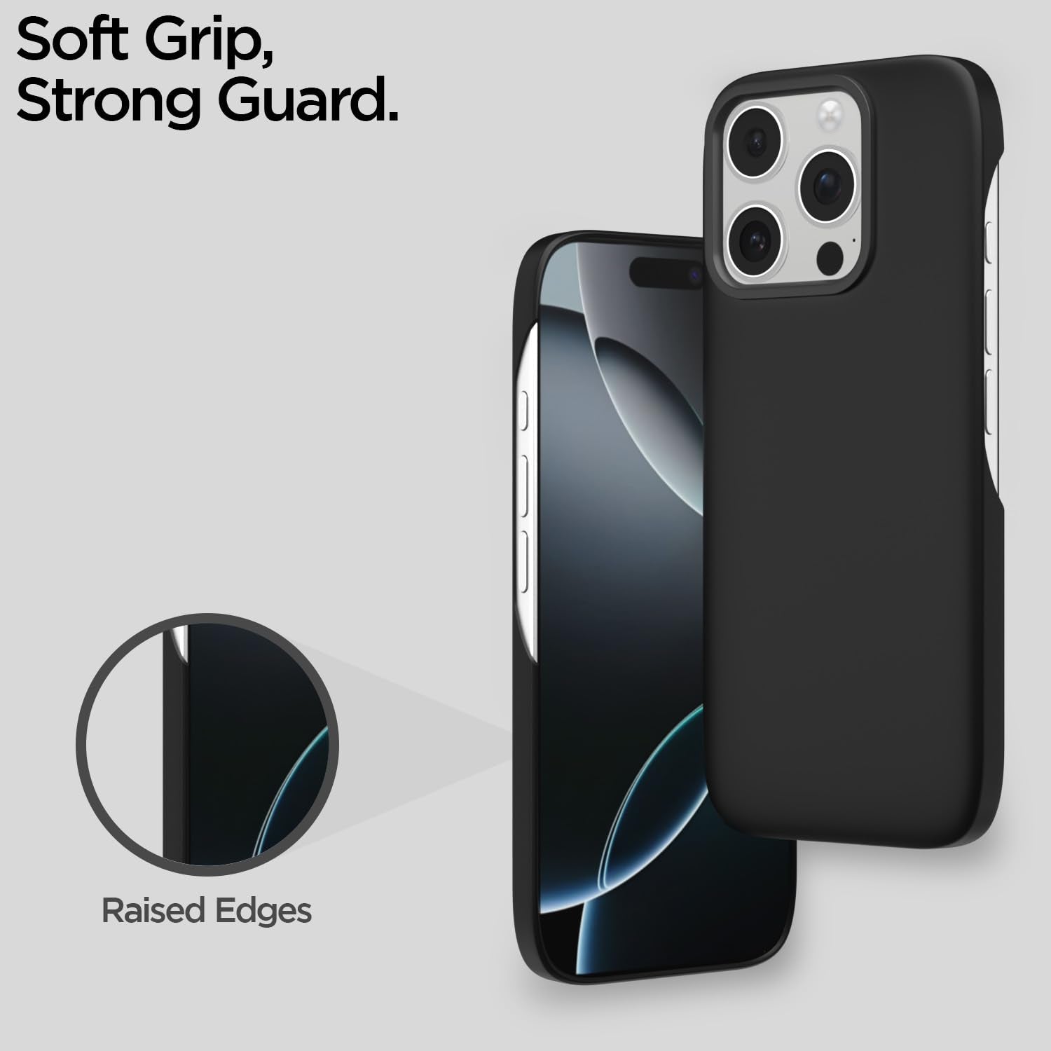 Pikkme iPhone 16 Pro Max SideCut Back Cover (Black)
