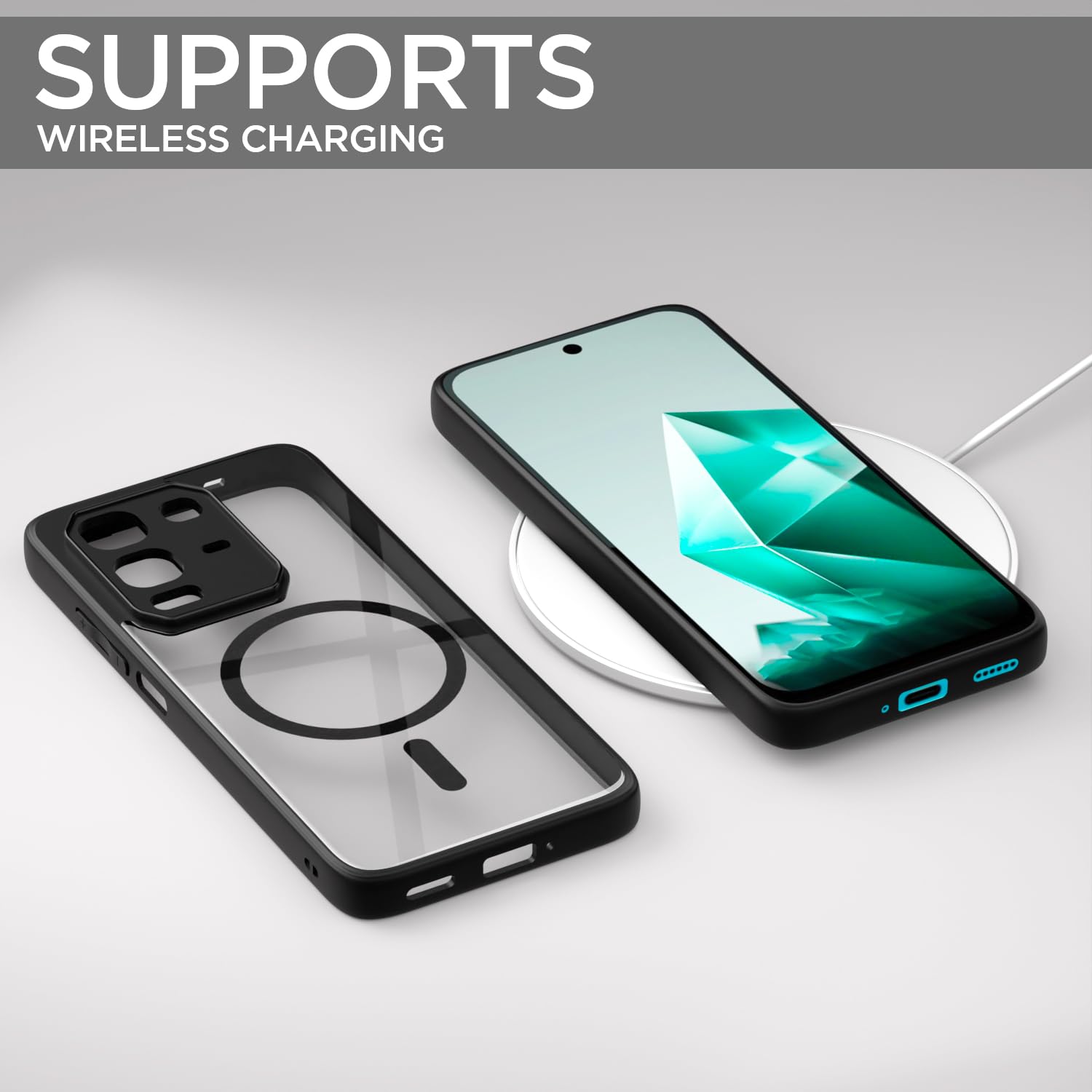 Pikkme Infinix Note 50x 5G Eagle 2 Mag-Safe Shockproof Hard Transparent Back Cover (Black)