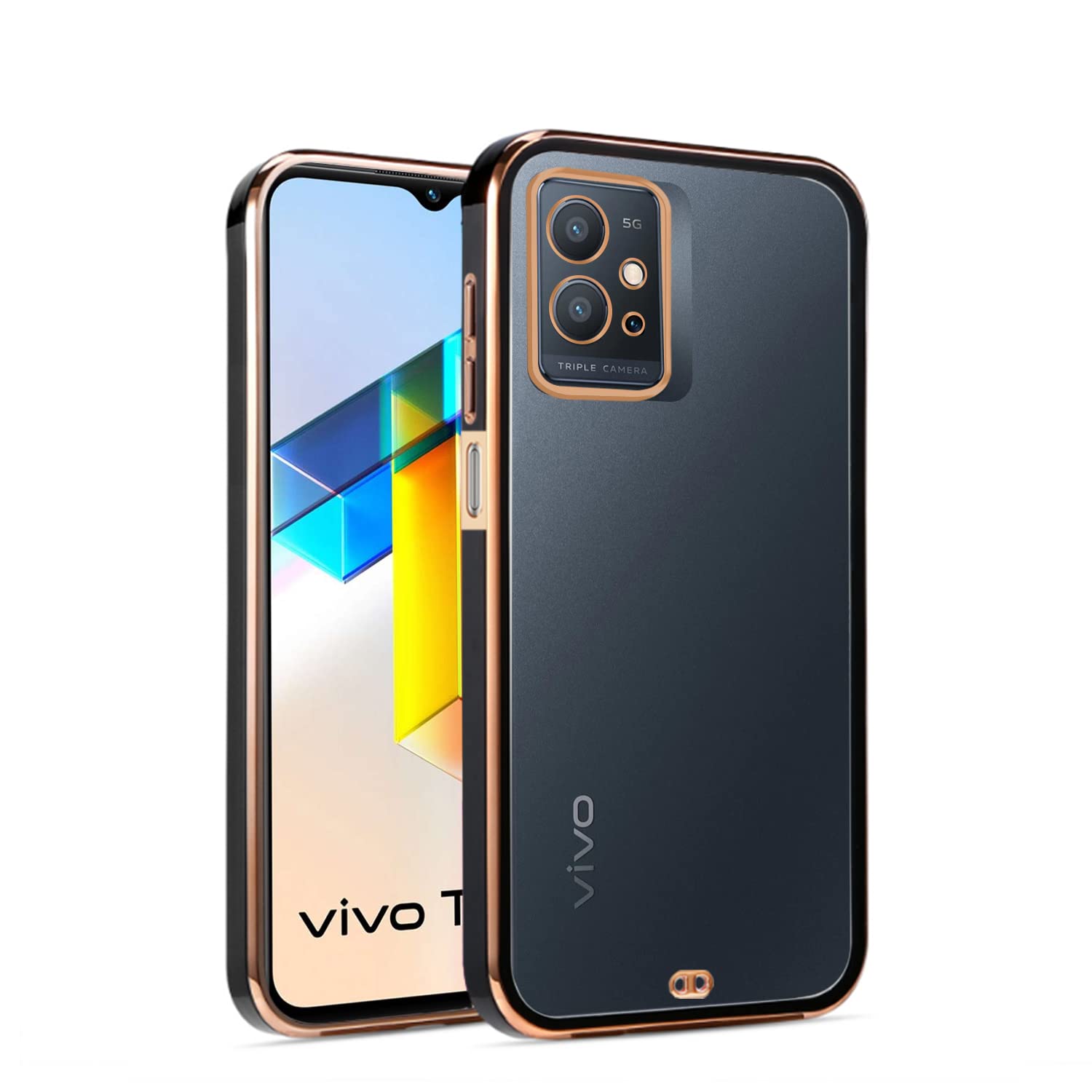 Pikkme black phone cover for Vivo T1/Y75/iQOO Z6 5G