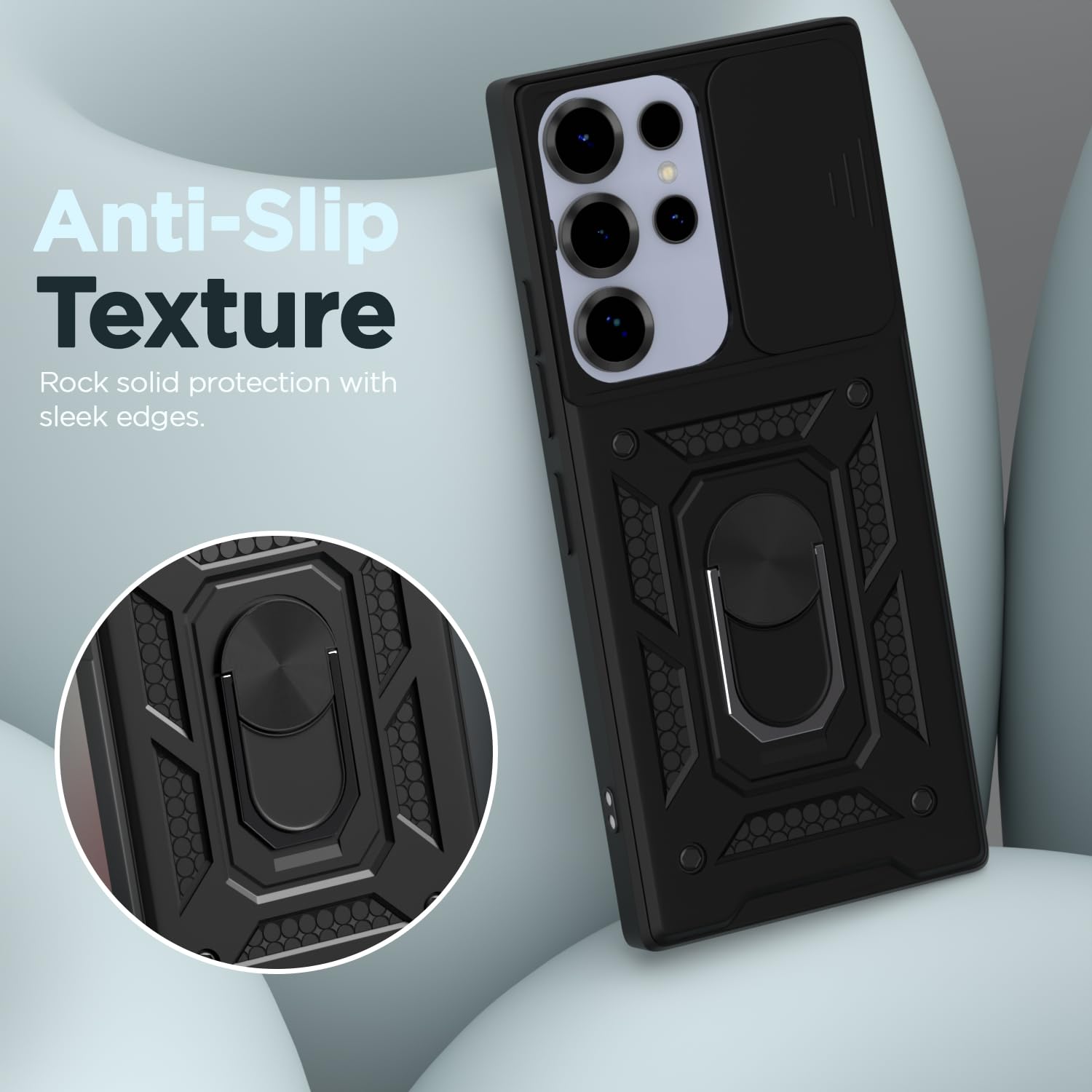 Pikkme Samsung Galaxy S25 Ultra 5G D10 Tough Armor Back Cover (Black)