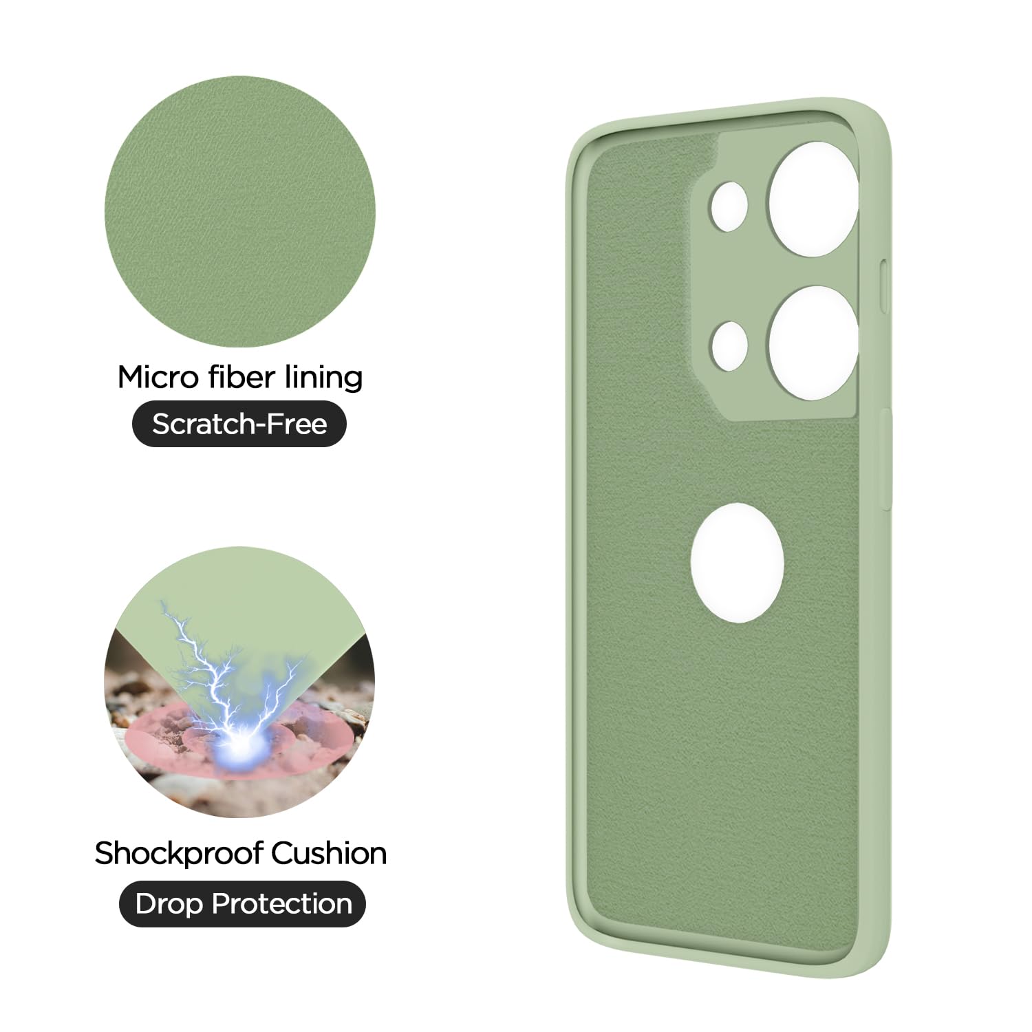 Pikkme OnePlus Nord 3 5G Super Soft Silicone Back Cover (Mint Green)