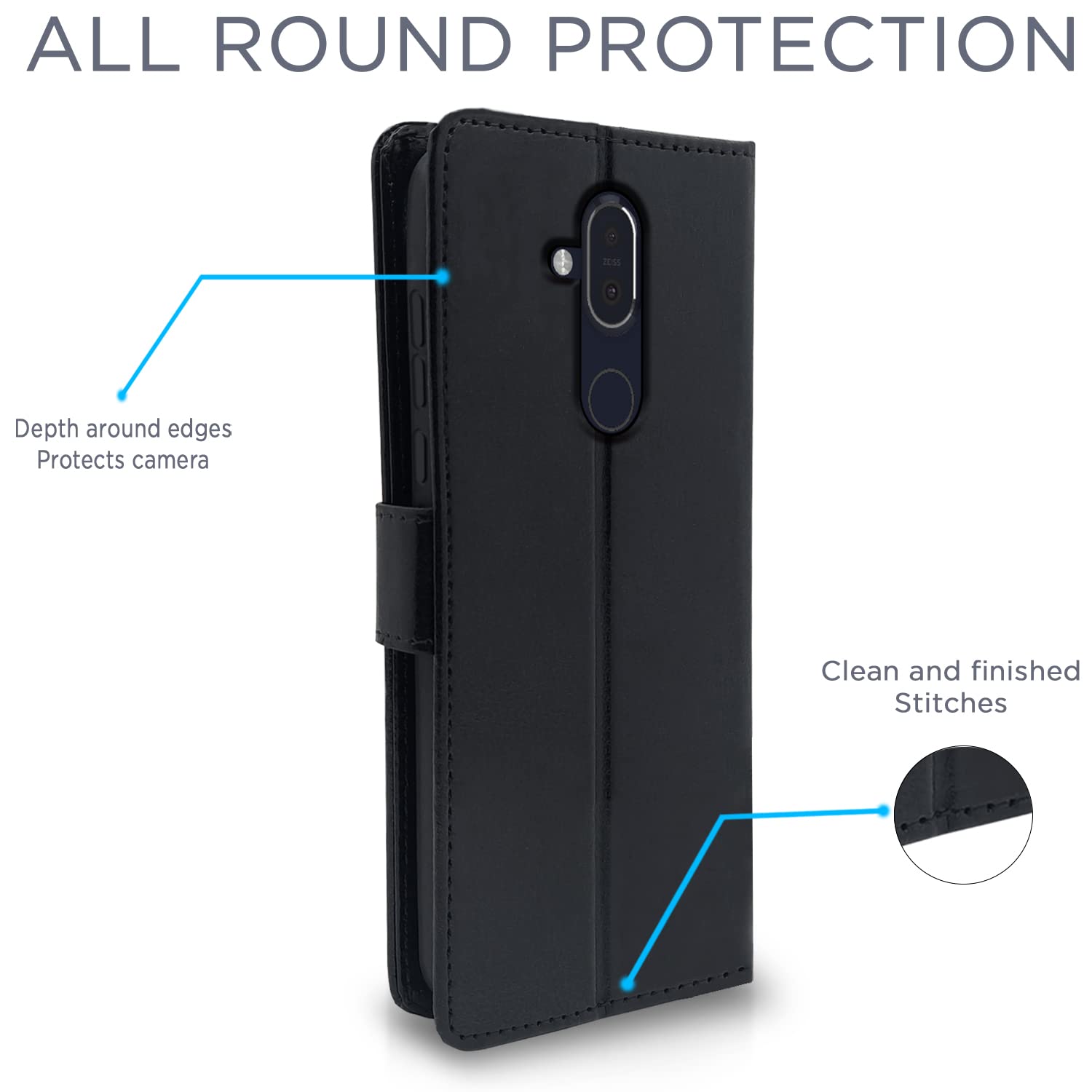 Pikkme black Wallet flip cover for Nokia 8.1 – photo 4